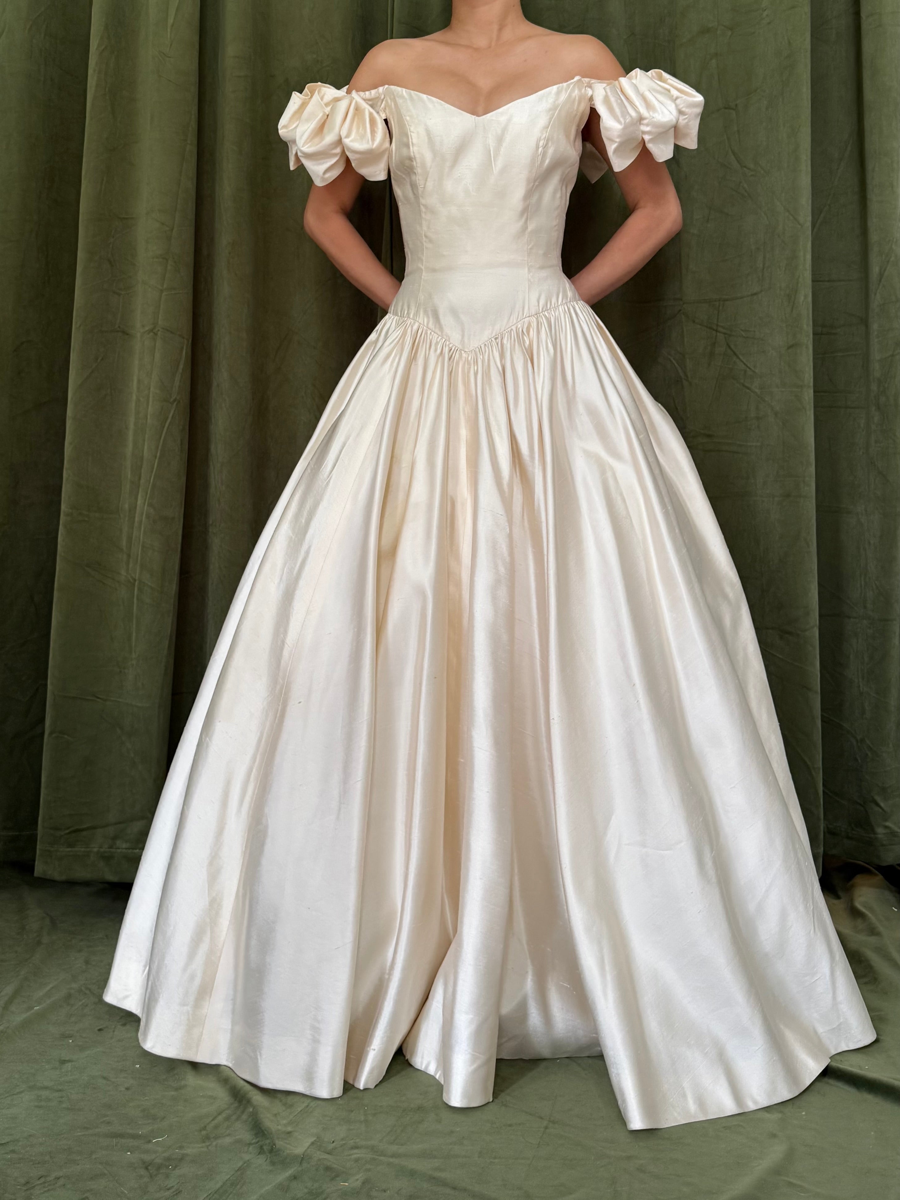 1990s Lazaro Silk Basque Waist Gown - XS