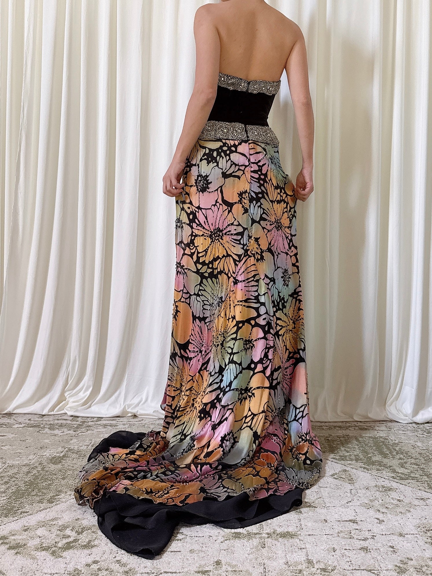 Vintage Dingeo Velvet & Silk Dress - Size 6