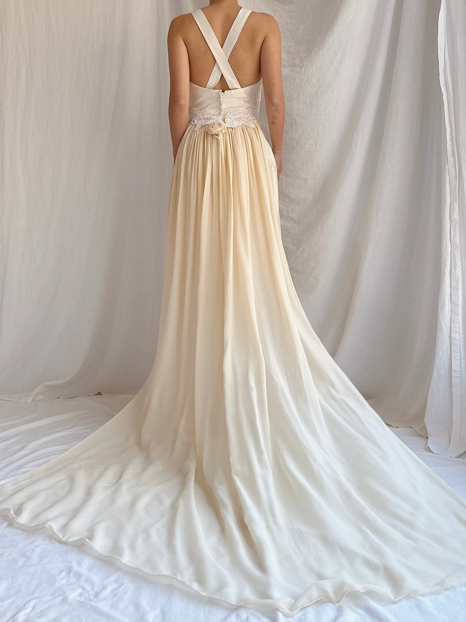 1990s Silk Column 2-Piece Gown - S/6