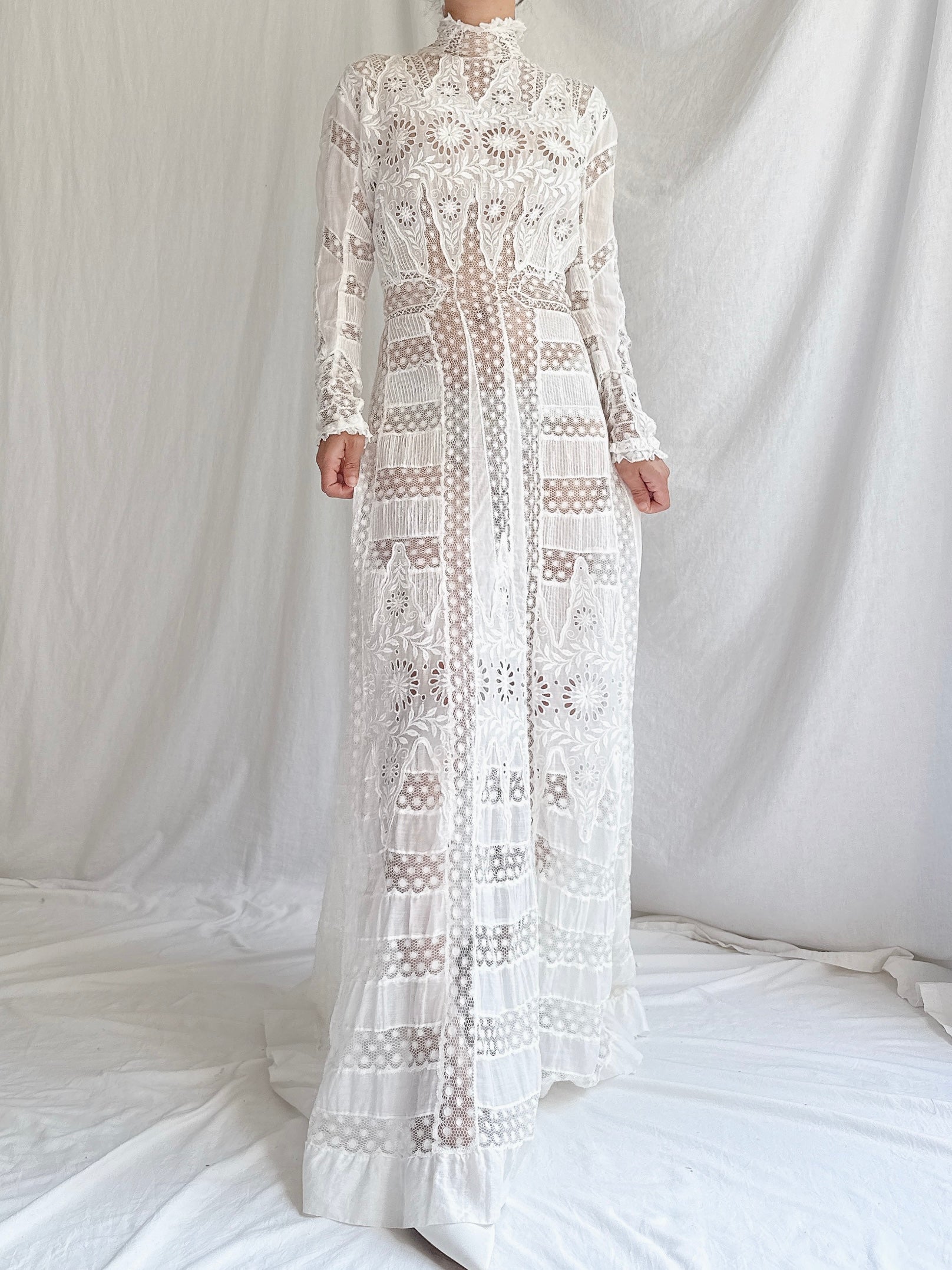 Victorian Cotton/Silk Gown - XS