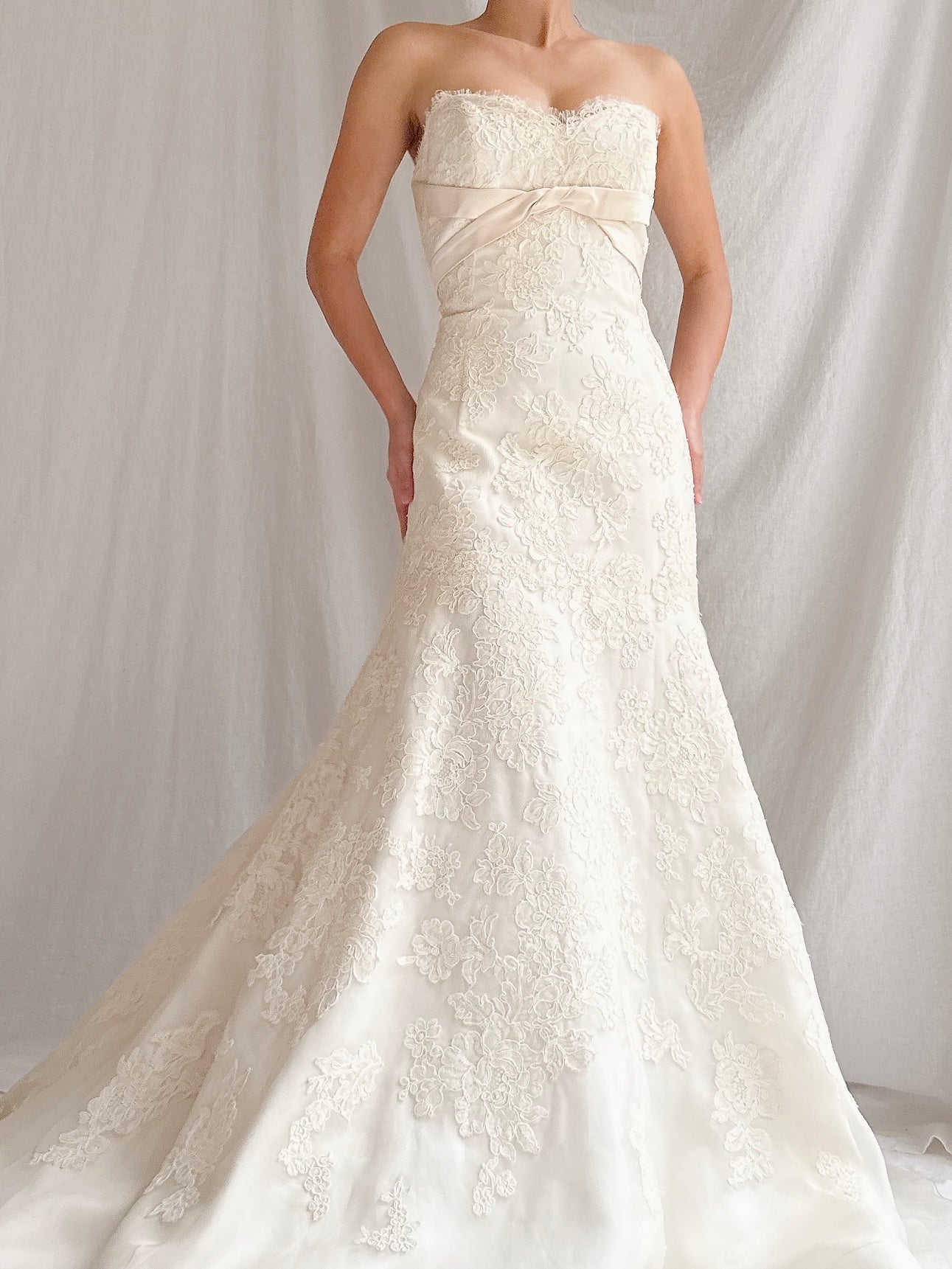 “RESERVED” Vintage Liancarlo Couture Alencon Lace & Silk Organza Gown - S/M 6