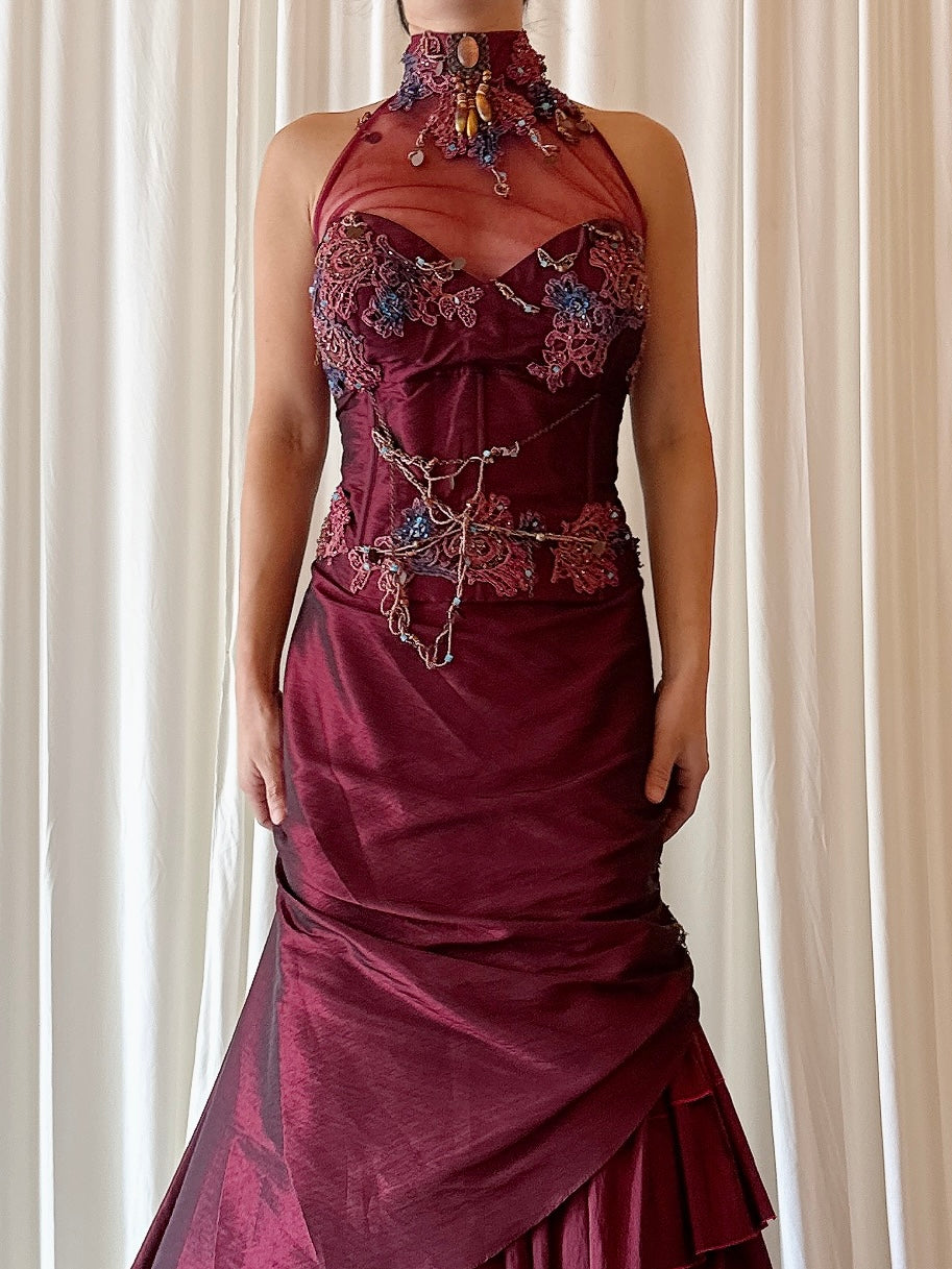 Vintage Musani Maroon 2 Piece Set - US 14