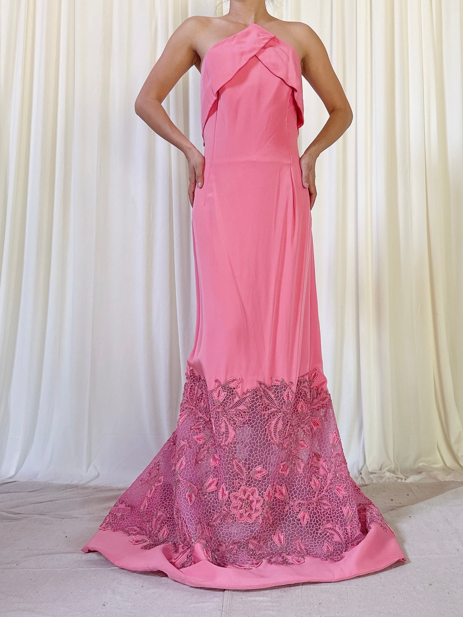 Vintage Pura Seta Pink Dress - FR 48