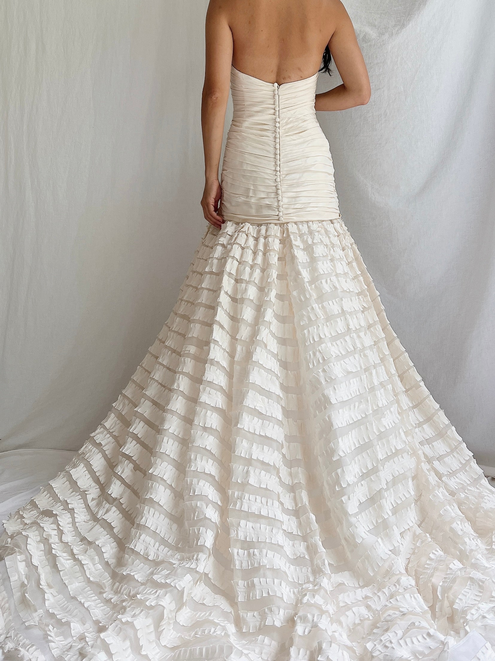 RESERVED Liancarlo Couture Silk Dropped Waist Gown - S/6