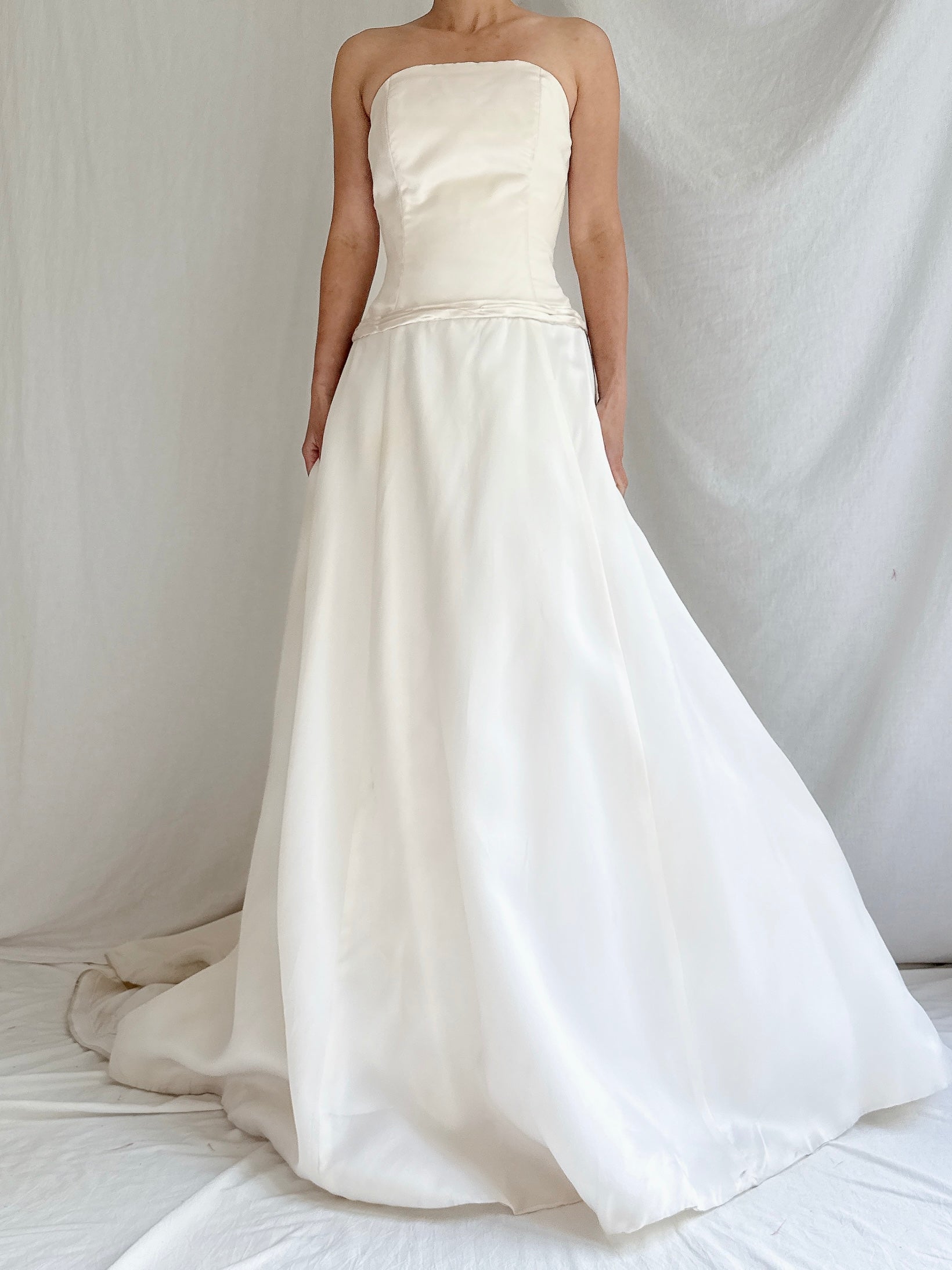 1990s Amsale Silk Organza Gown - S/4