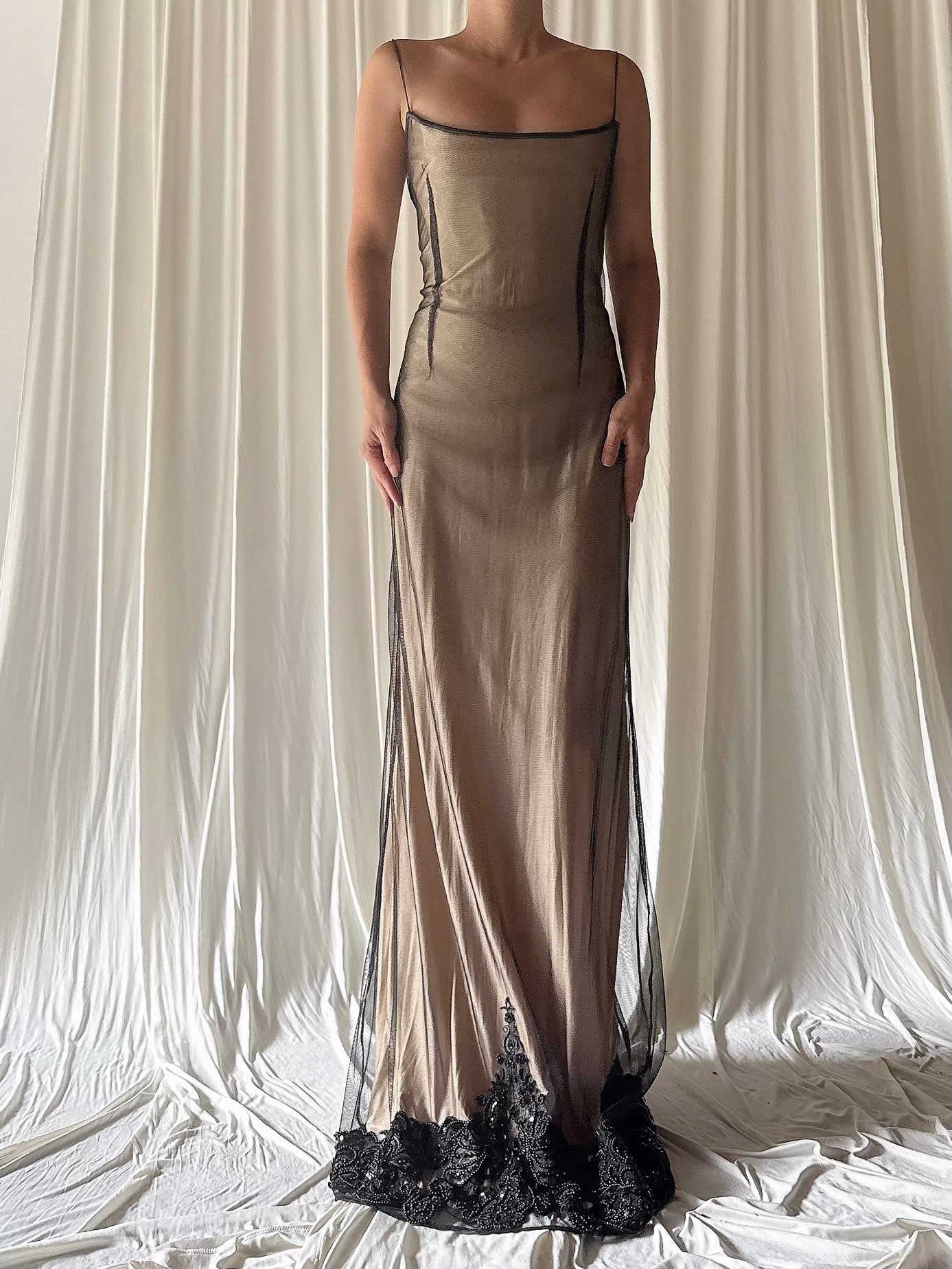 Vintage Juan Carlos Panera Nude Knit Dress - Size L