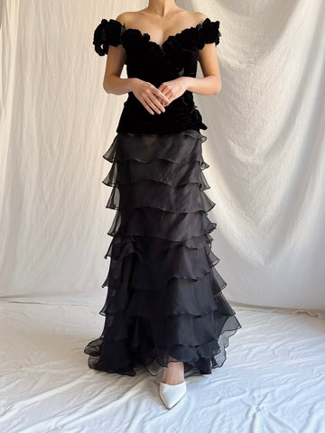 Vintage Velvet and Silk Organza Set - M/L