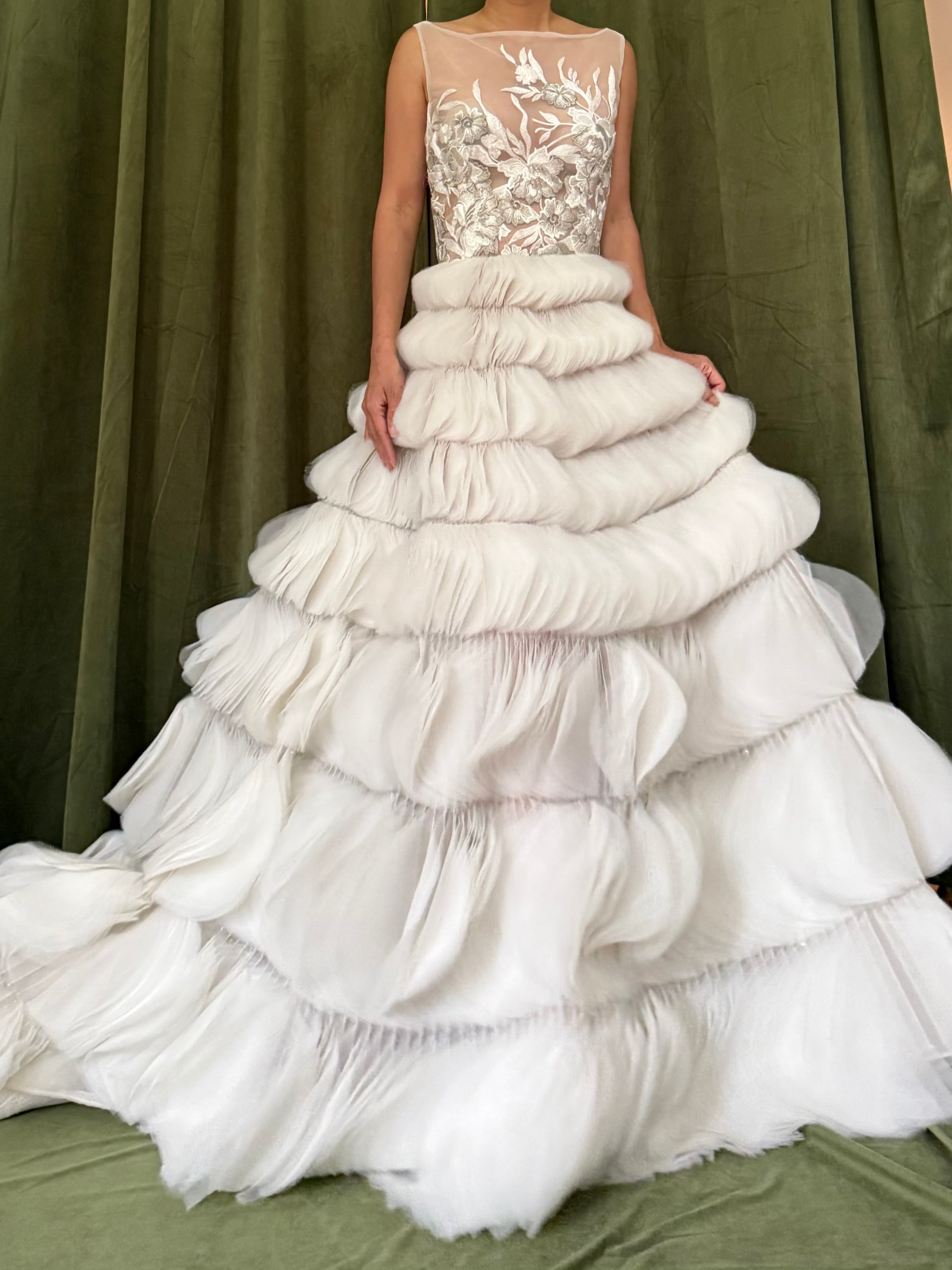 00 Lazaro Ruffled Petal Gown - XS/2