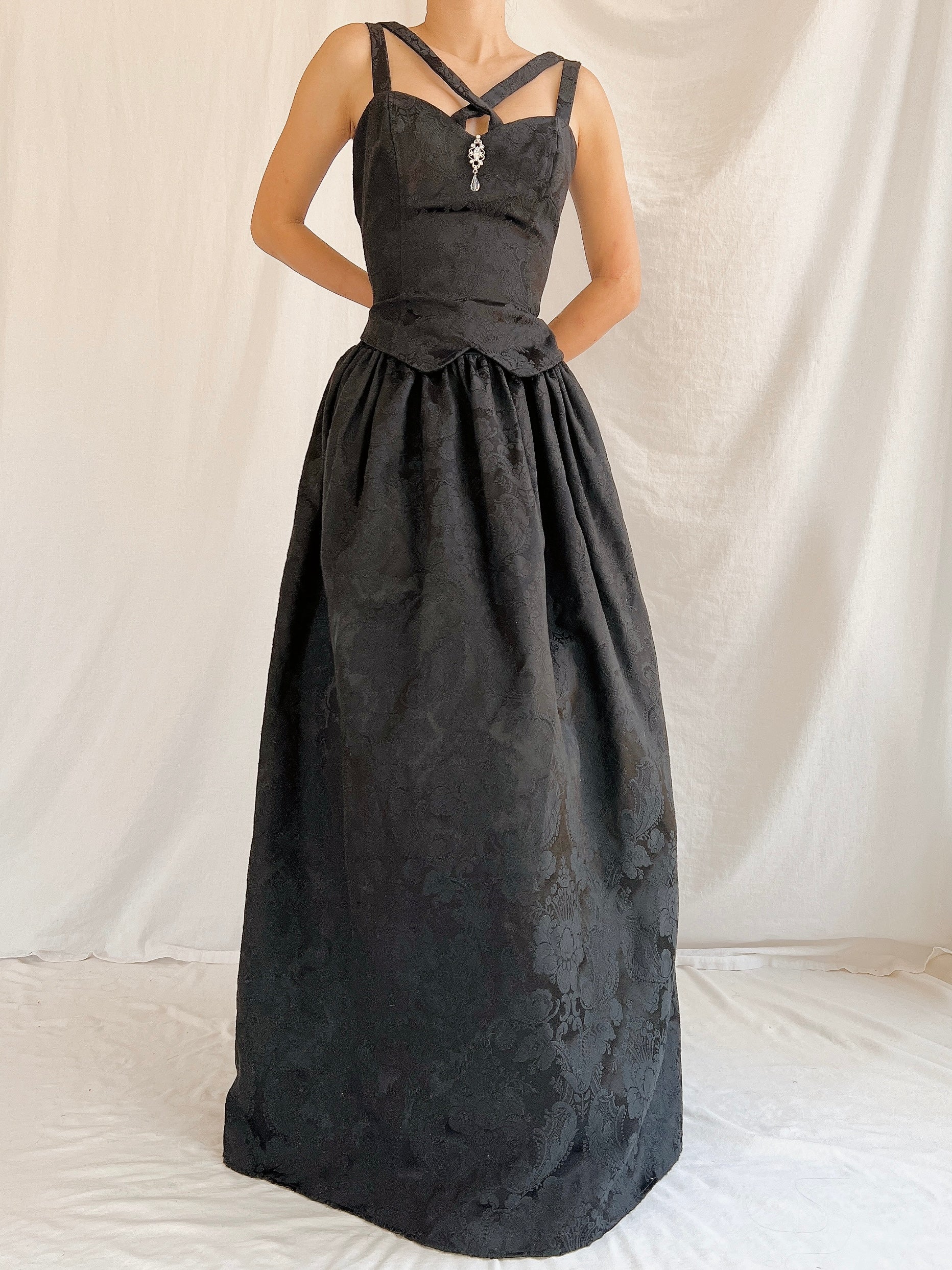 Vintage Jessica McClintock/Gunne Sax Brocade Dress - XS