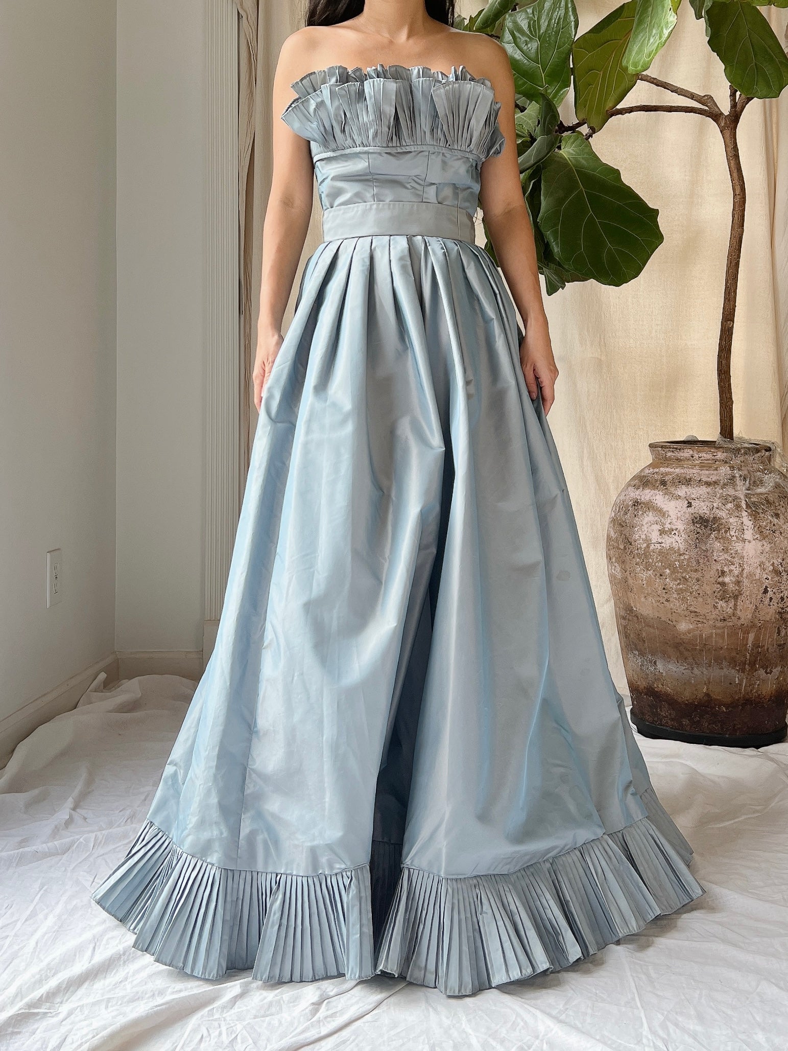 Vintage Pewter Victor Costa Gown - XS/2