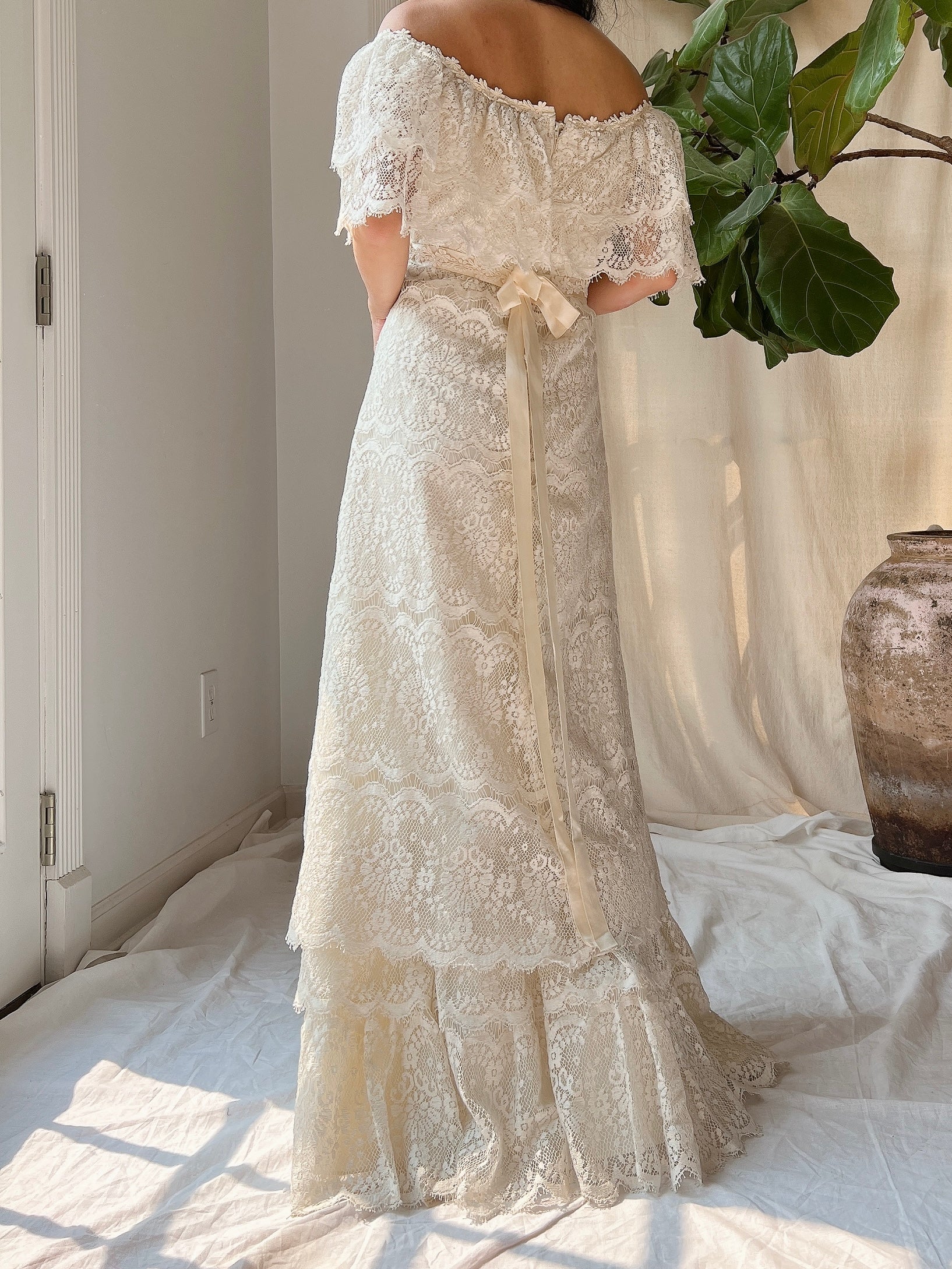 Vintage Crochet Lace Dress - S