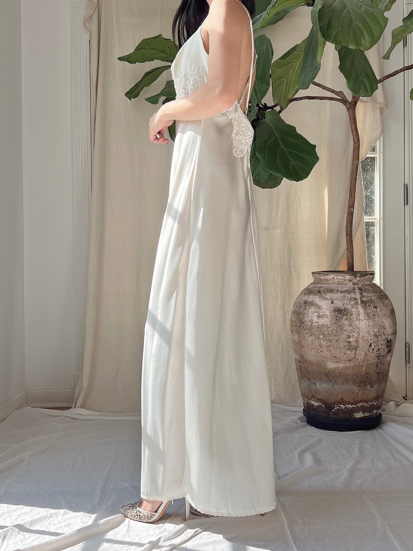 Vintage Satin Slip Dress - S/M