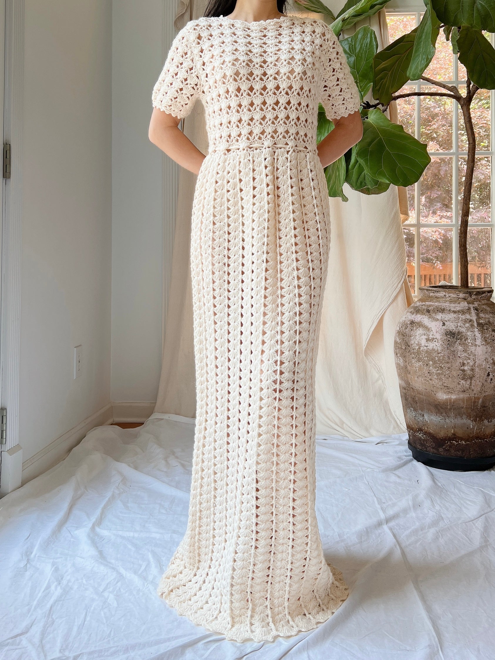 Vintage Crochet Dress - S-M