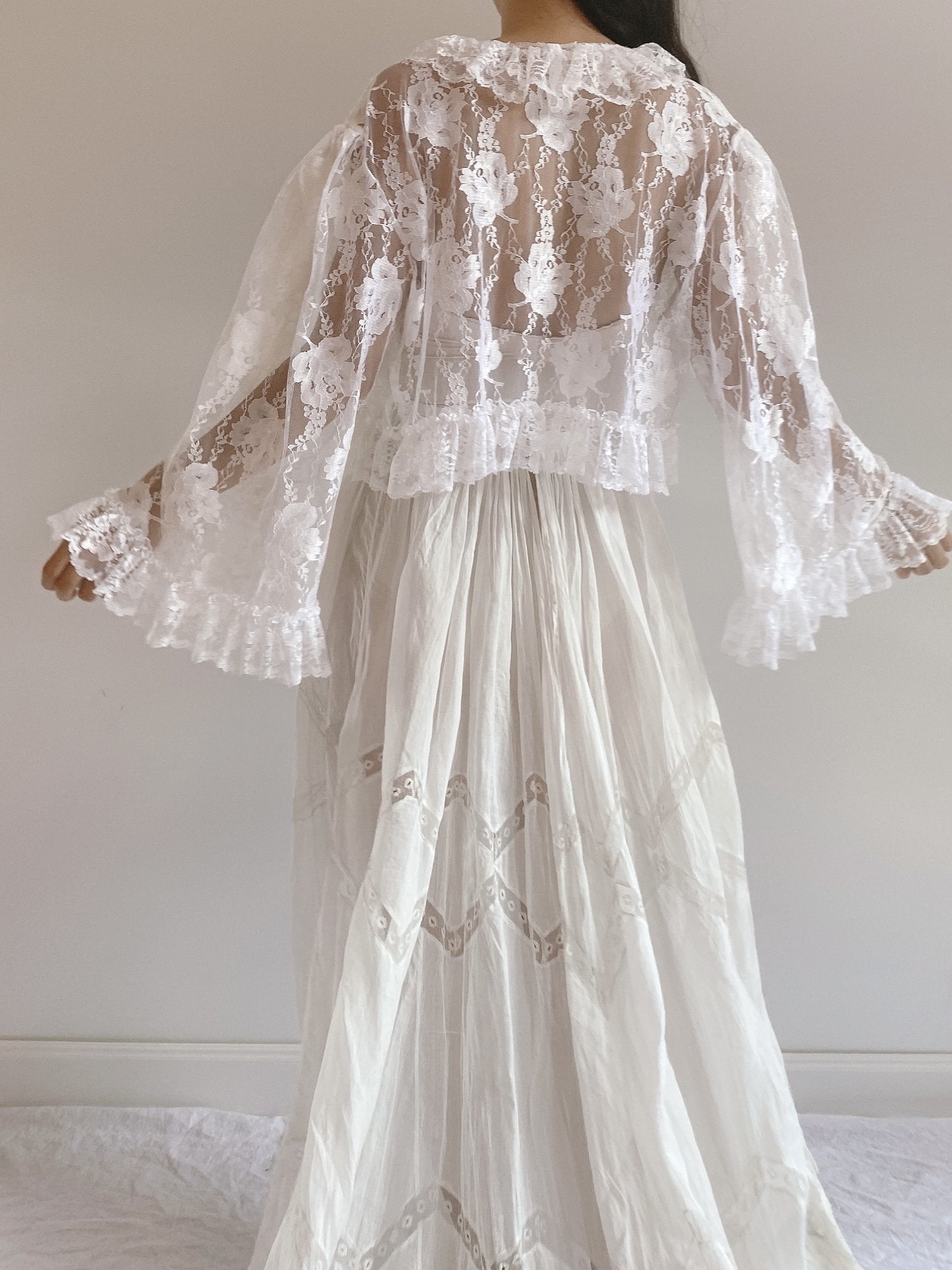 Vintage Lace Bolero Jacket - S/M