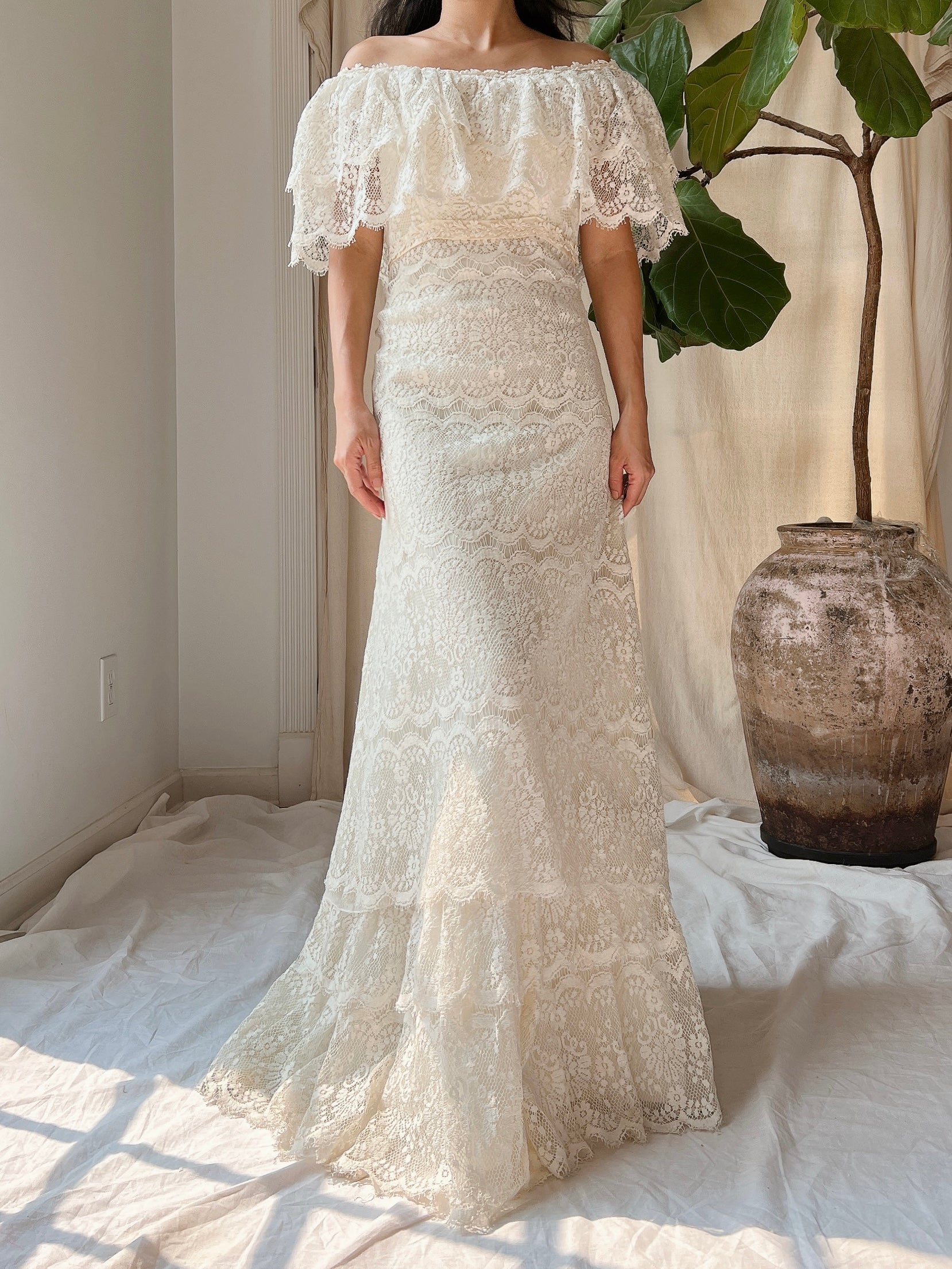 Vintage Crochet Lace Dress - S