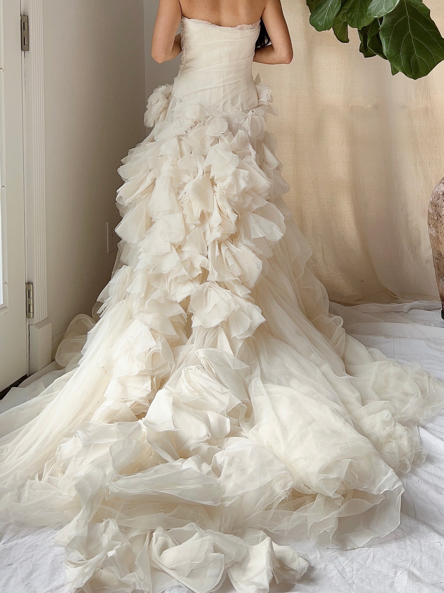 Vintage Vera Wang Silk Petal Tulle Dress - S