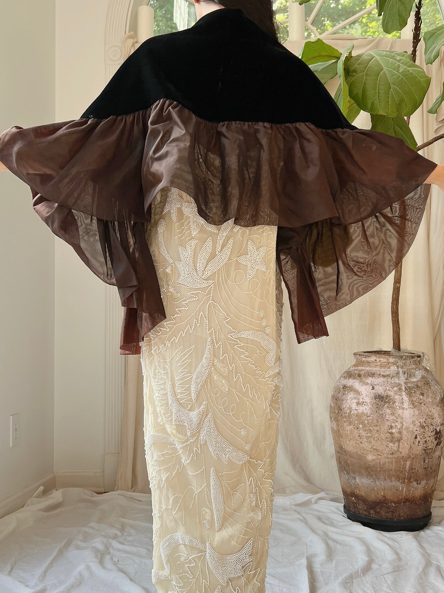 Vintage Velvet Ombre Shawl - OSFA