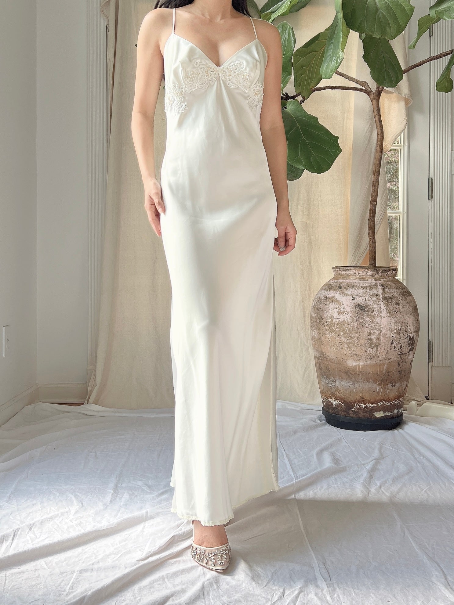 Vintage Satin Slip Dress - S/M