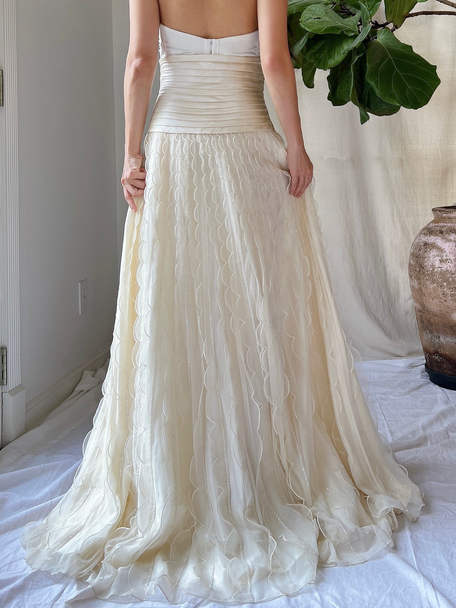 Vintage High-Waisted Tulle Beaded Skirt - XS