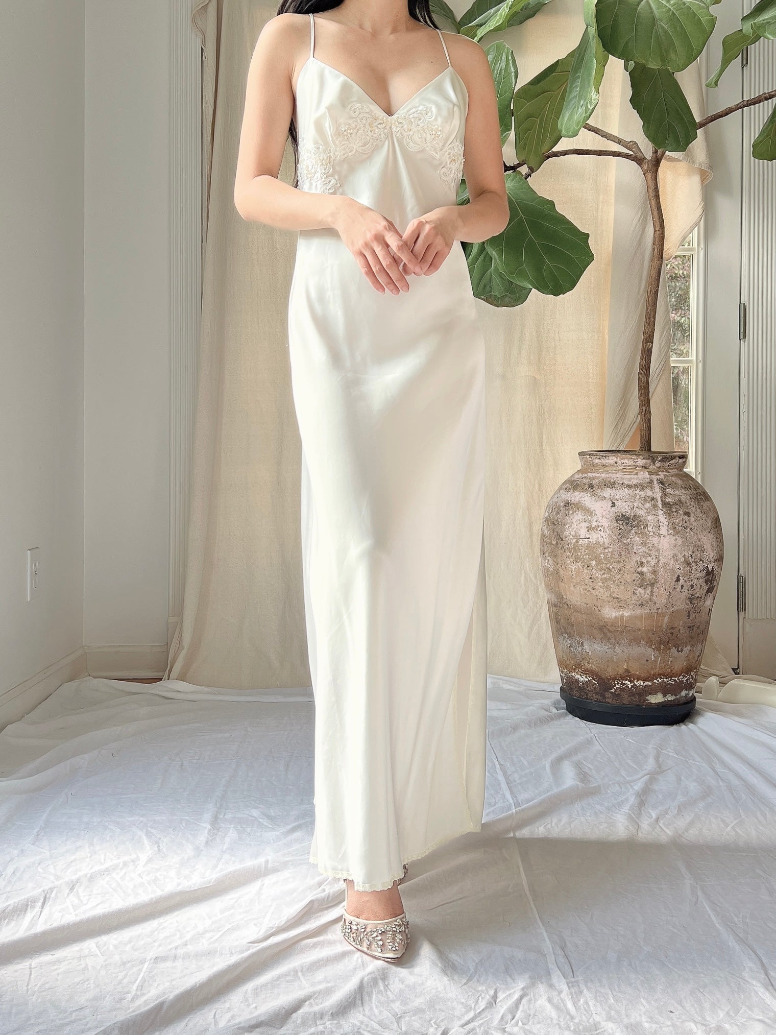 Vintage Satin Slip Dress - S/M