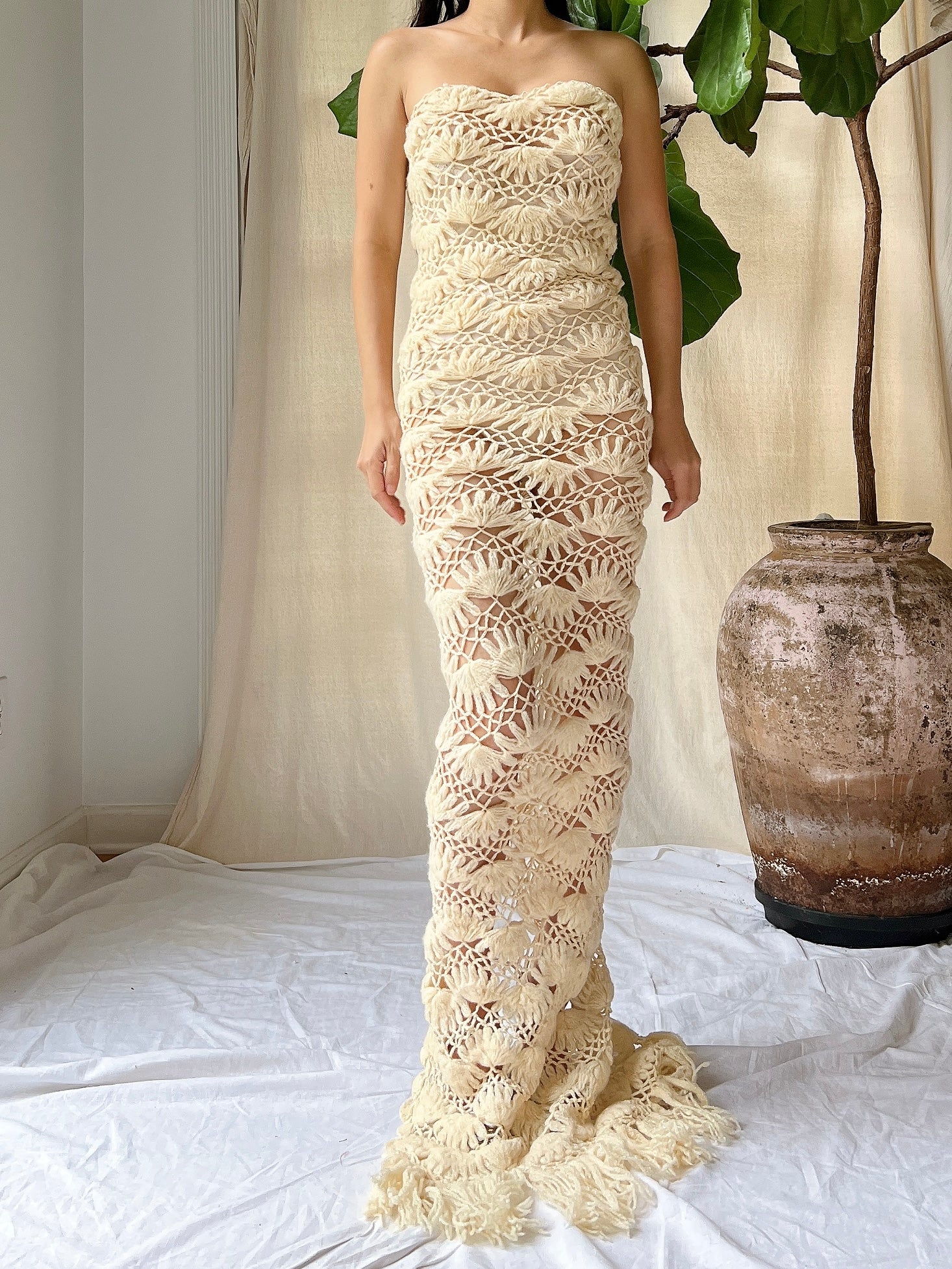 Vintage Crochet Tube Dress - XS