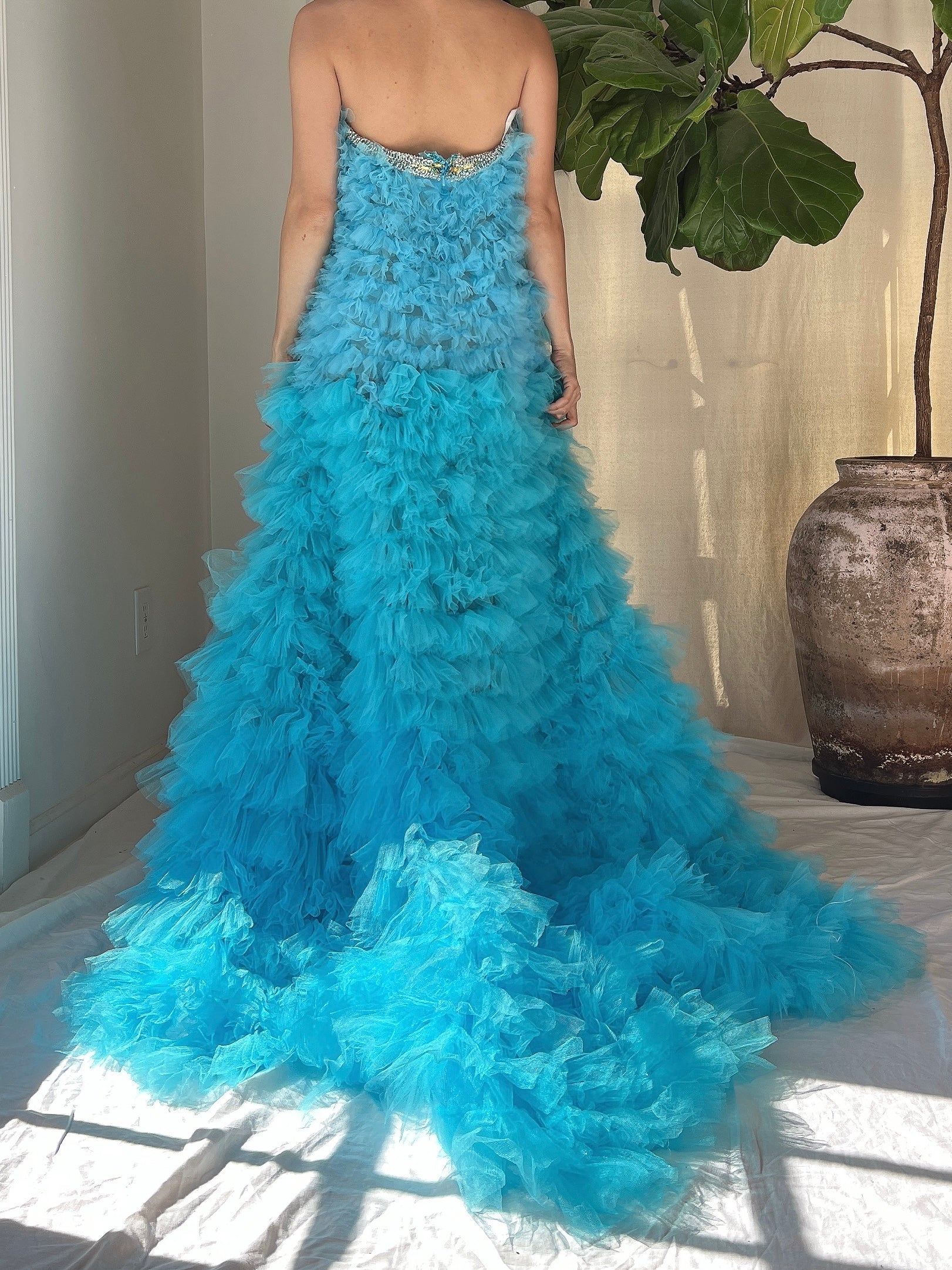 Ruffle Ombre Tulle Hi-Low Gown/Skirt - S-M