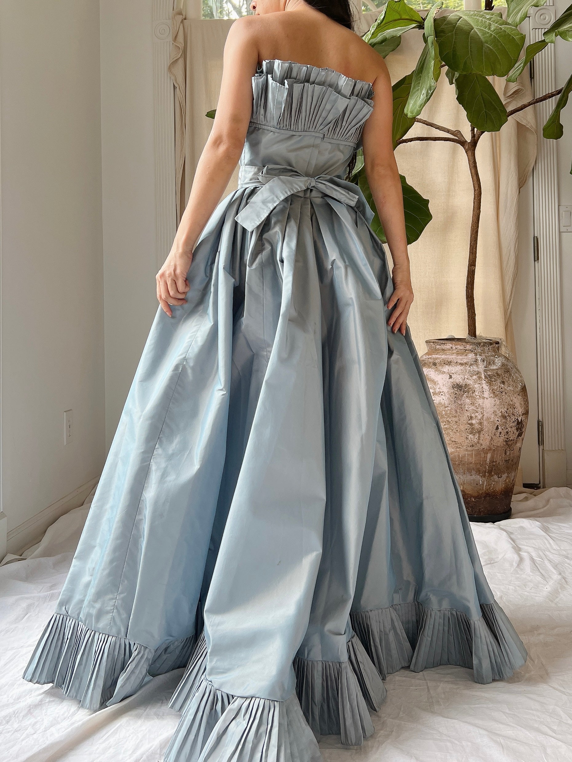 Vintage Pewter Victor Costa Gown - XS/2