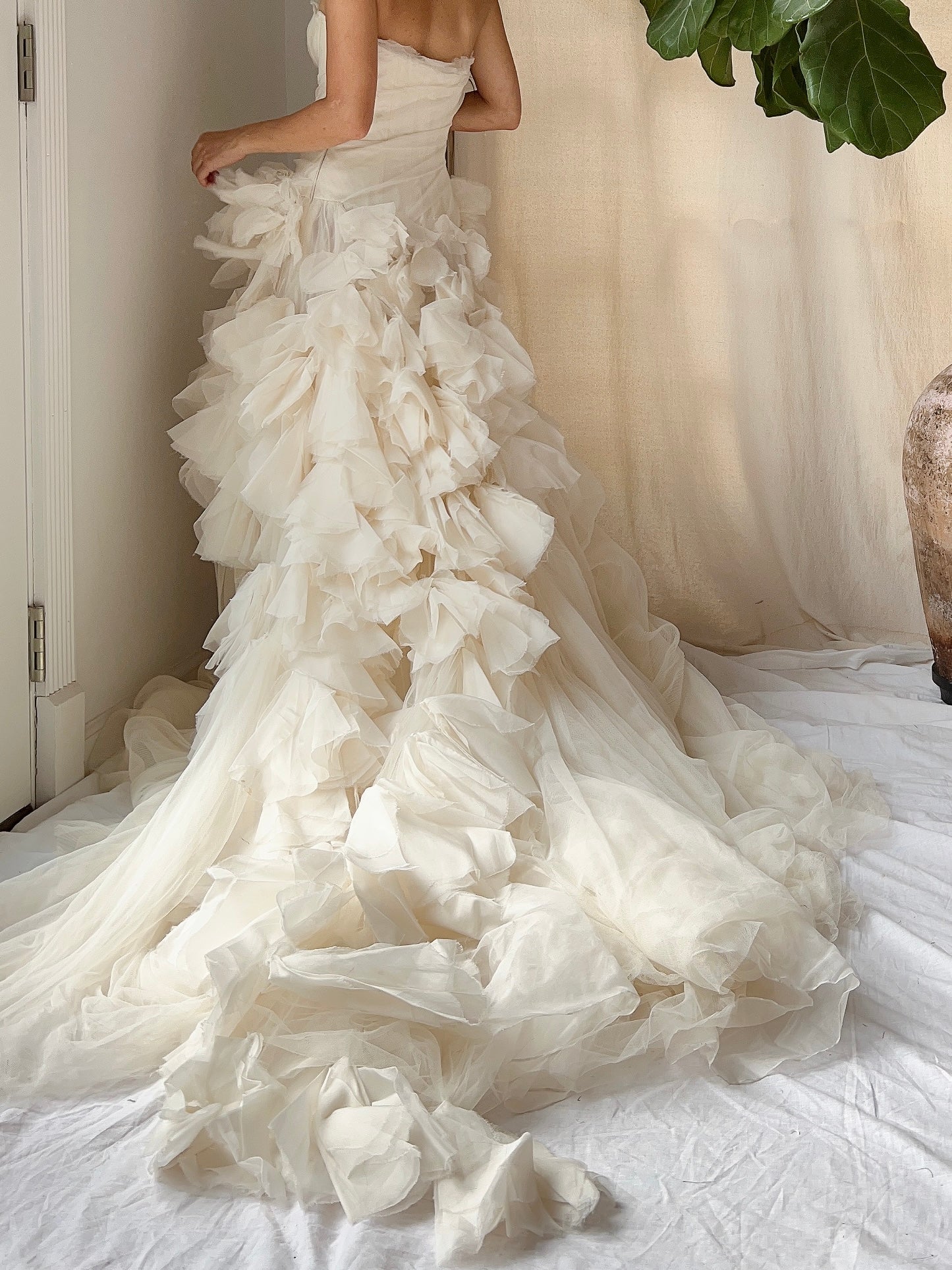 Vintage Vera Wang Silk Petal Tulle Dress - S