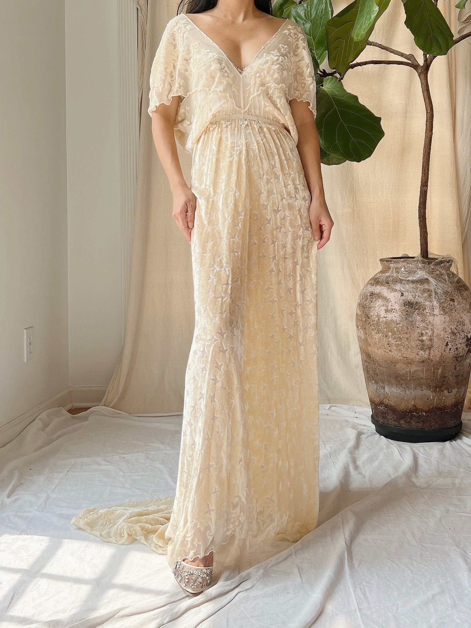 Vintage Silk Velvet Devore Gown - M/L