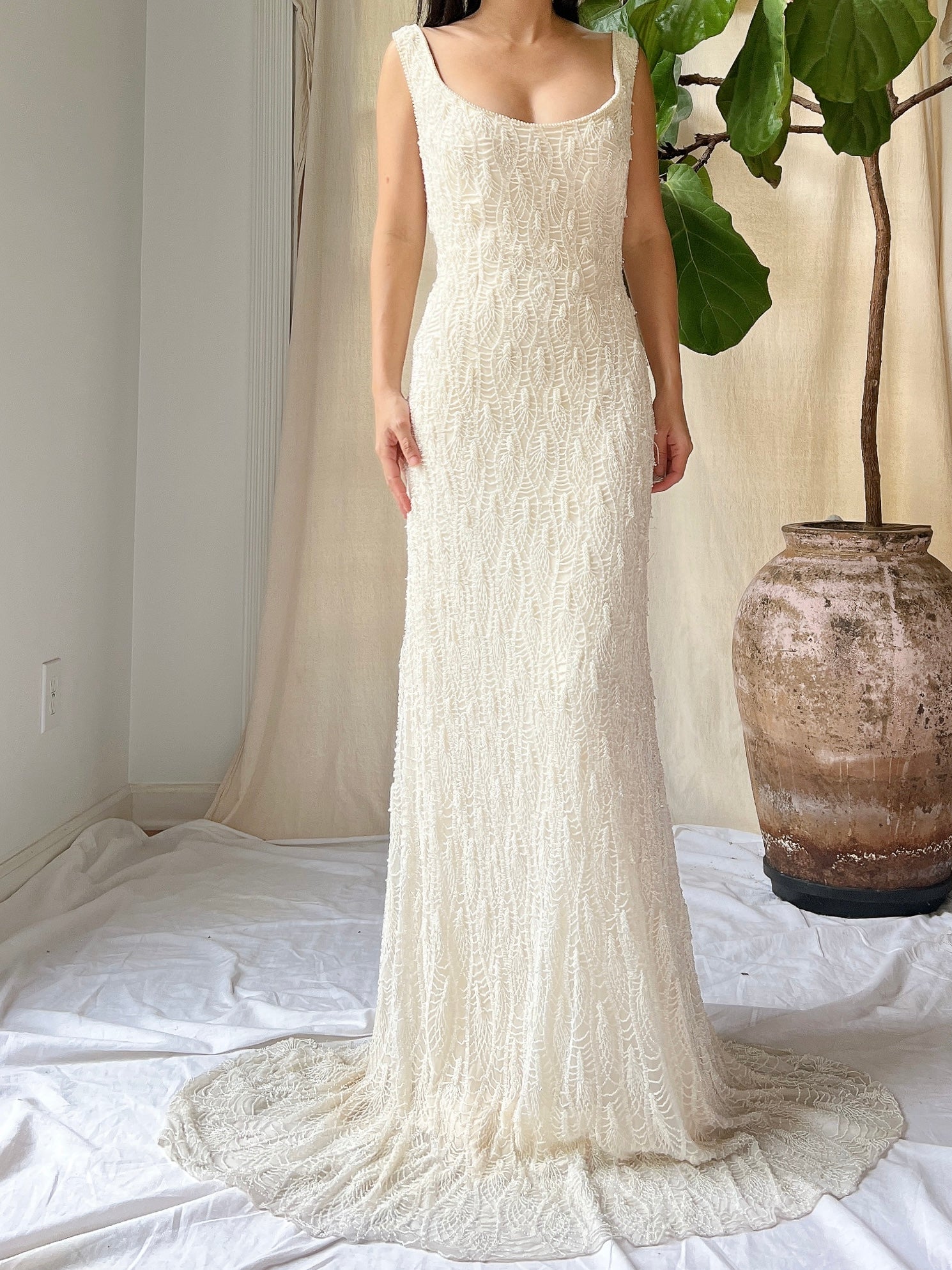 Vintage Heavily Beaded Stephen Yearick Gown - M/8