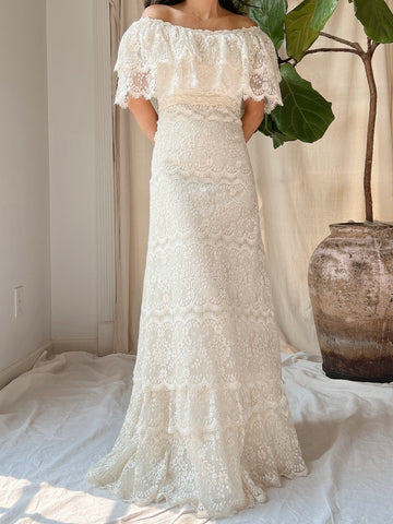 Vintage Crochet Lace Dress - S