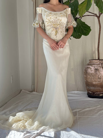 Vintage Silk Embroidered Ensemble - L