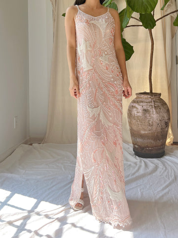 Vintage Silk Chiffon Stars Gown - S