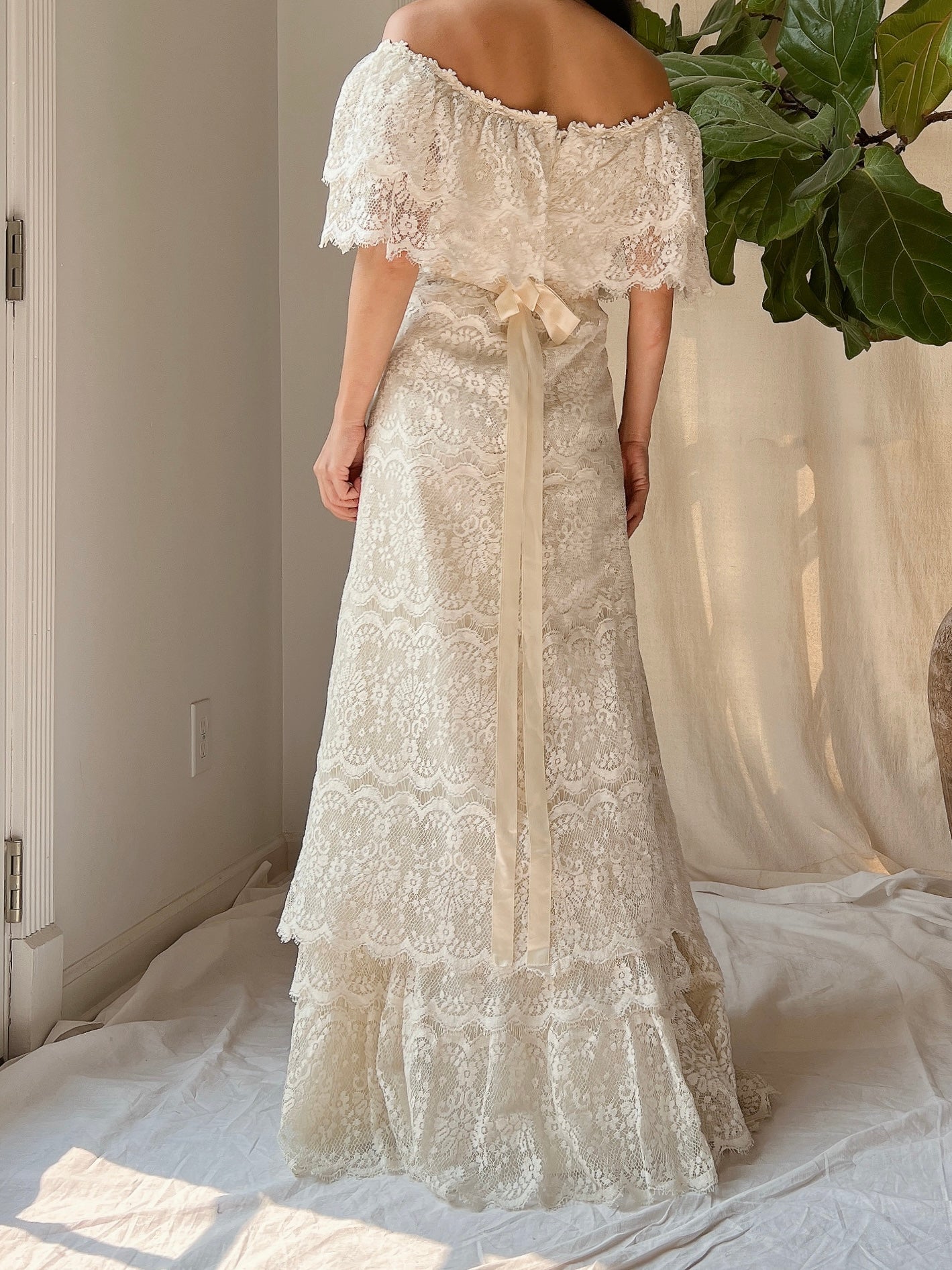 Vintage Crochet Lace Dress - S