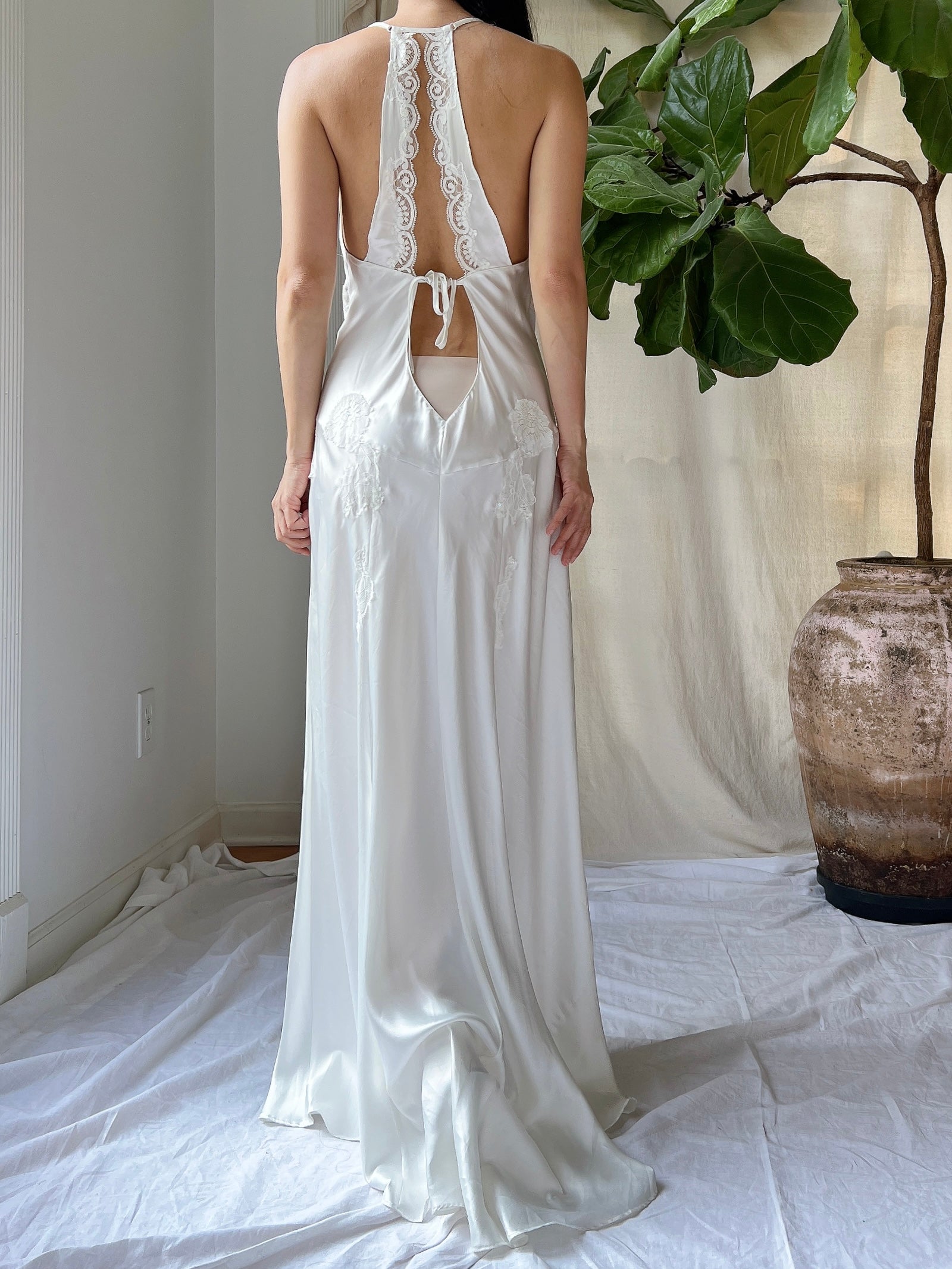 Y2K Satin and Lace Slip - XS/S
