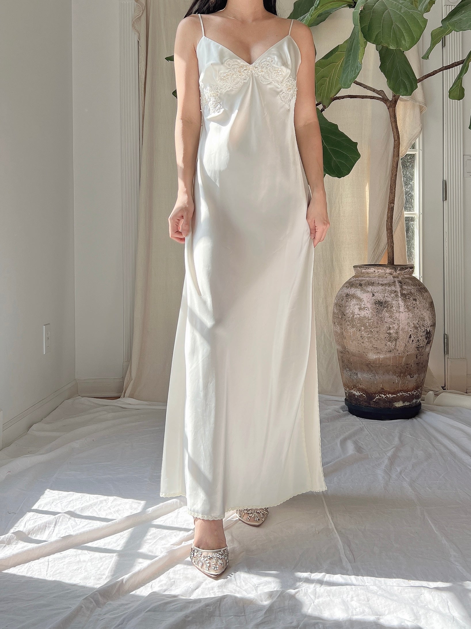 Vintage Satin Slip Dress - S/M