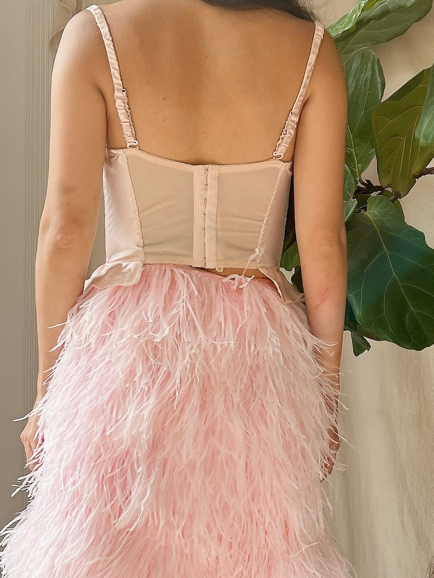 Vintage Satin Corset Bustier - XS