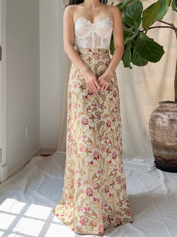 Vintage Tapestry Floral Skirt - XS