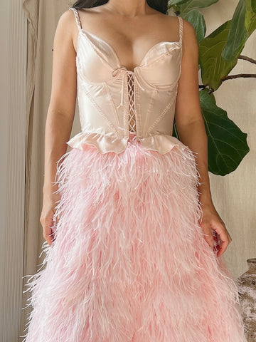 Vintage Satin Corset Bustier - XS