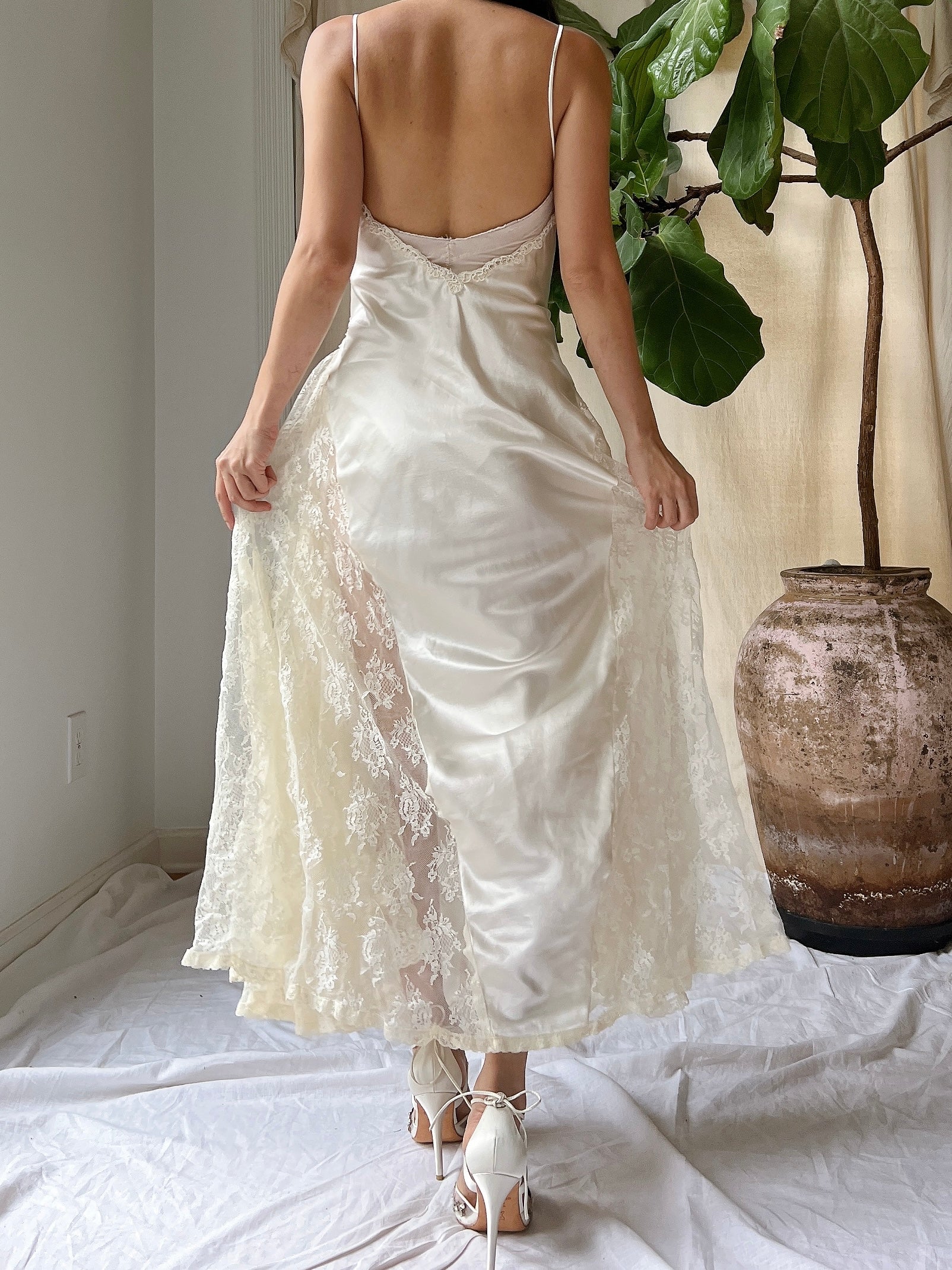 Vintage Satin Slip Dress - M