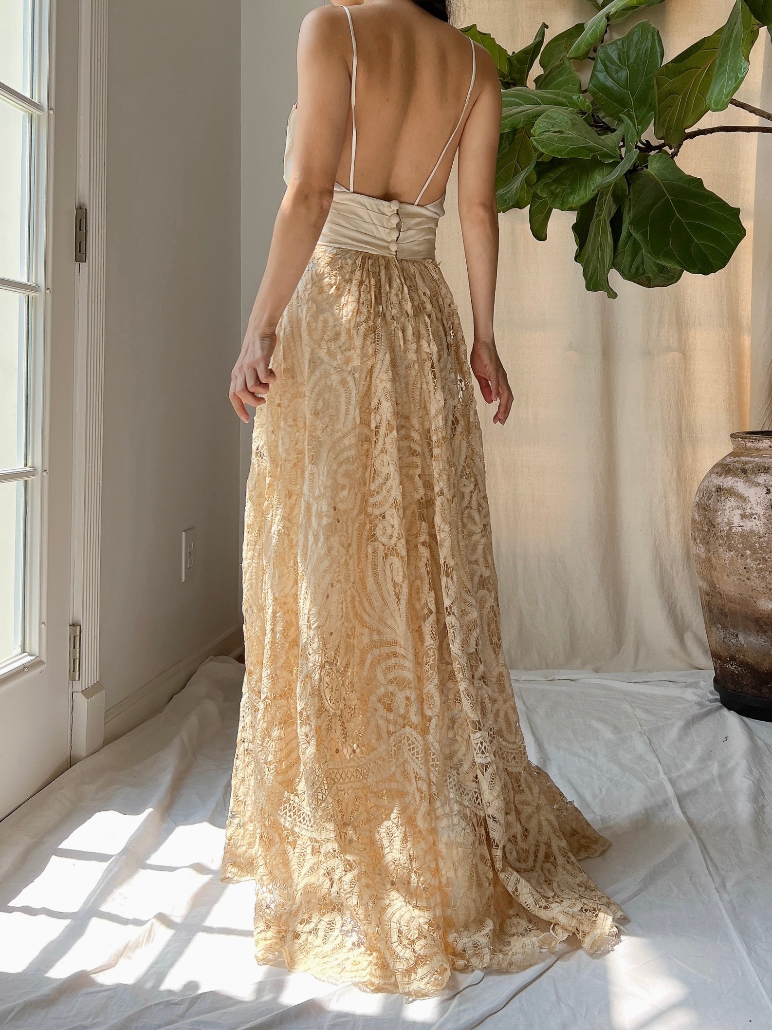 Antique Battenburg Lace Skirt - XS