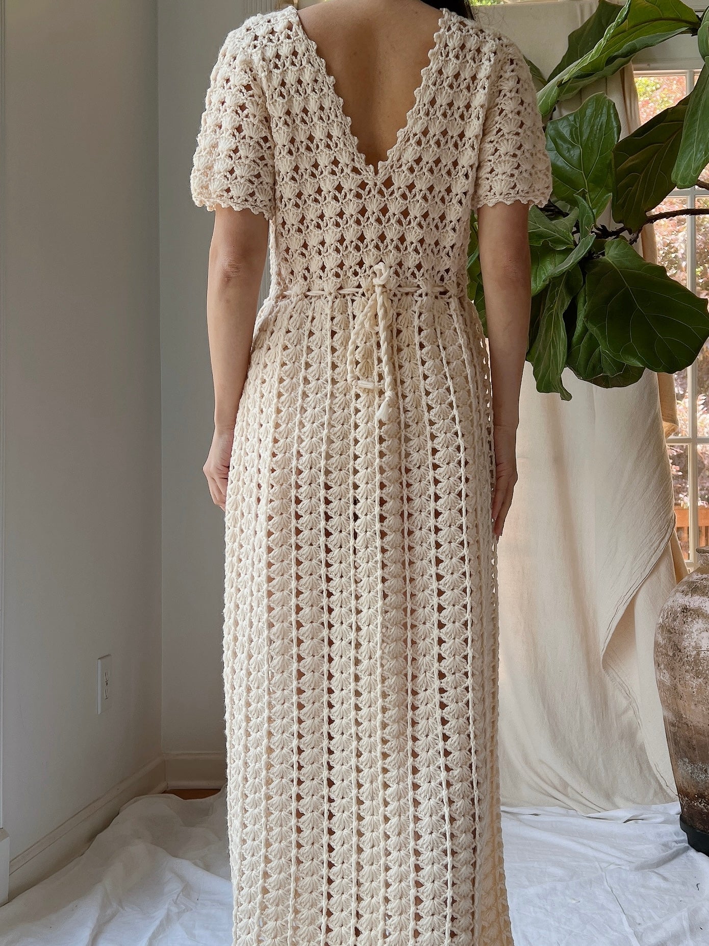 Vintage Crochet Dress - S-M
