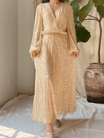 1970s Silk Poet Sleeves Gown - XS