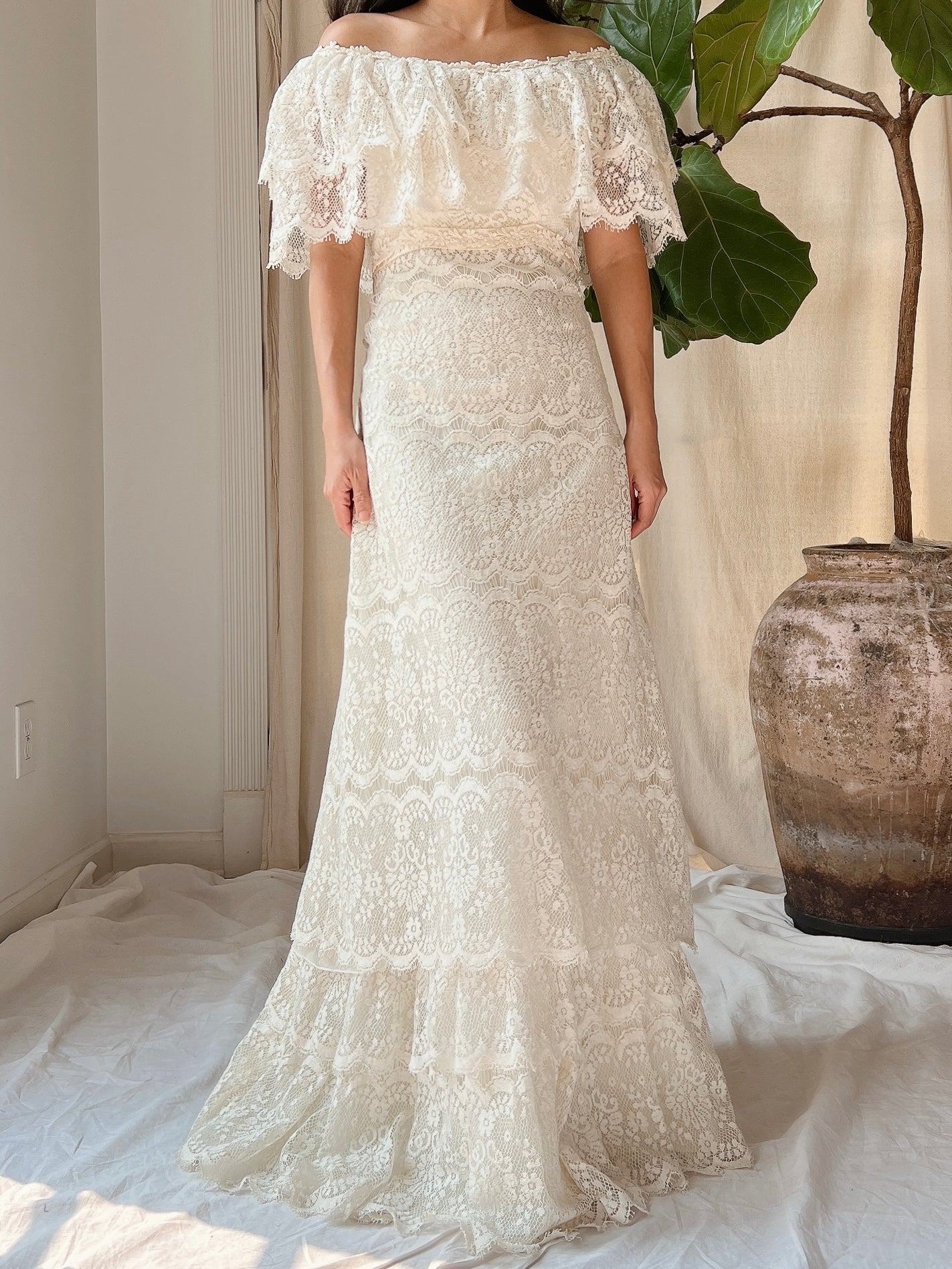 Vintage Crochet Lace Dress - S