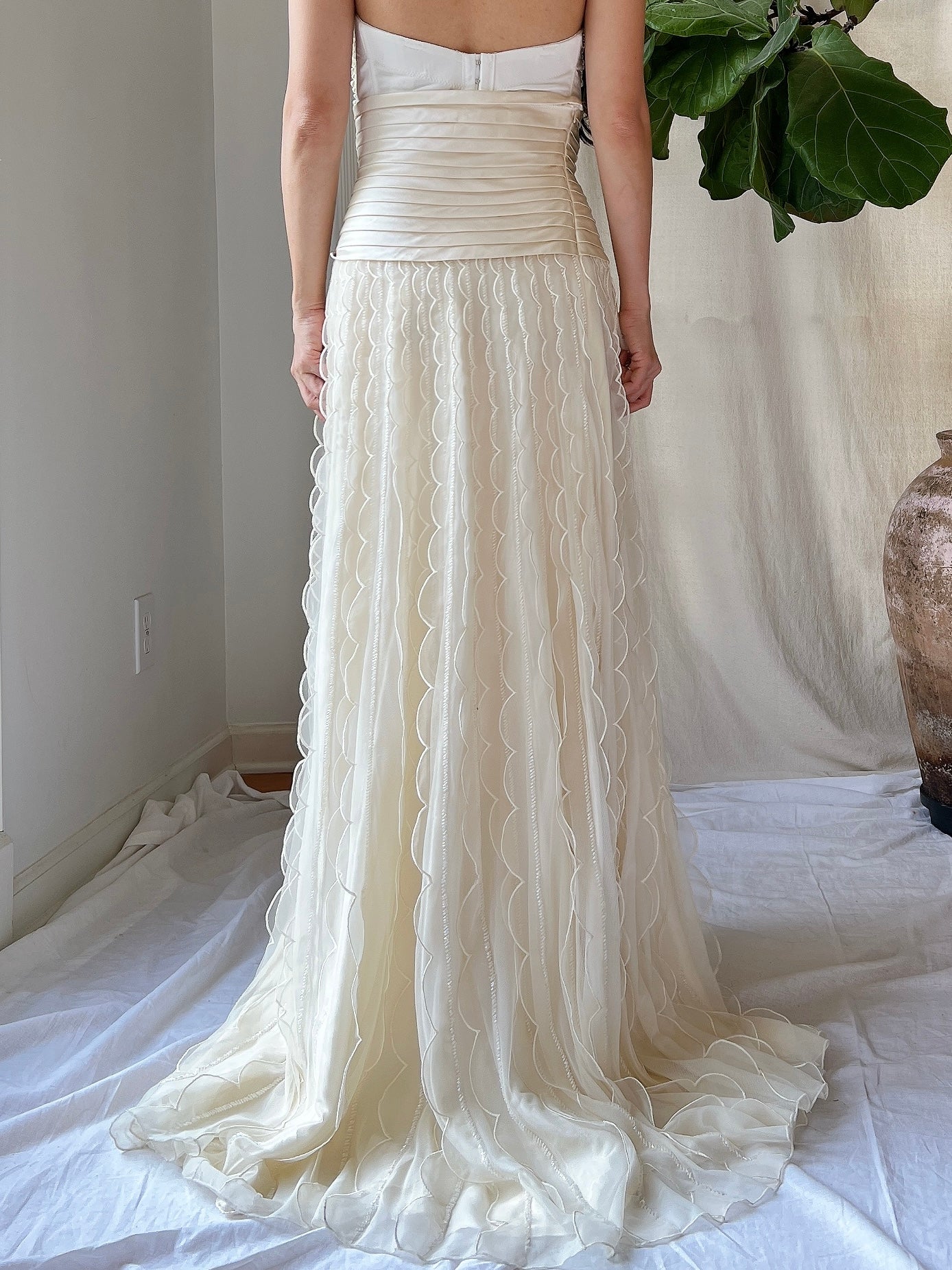Vintage High-Waisted Tulle Beaded Skirt - XS