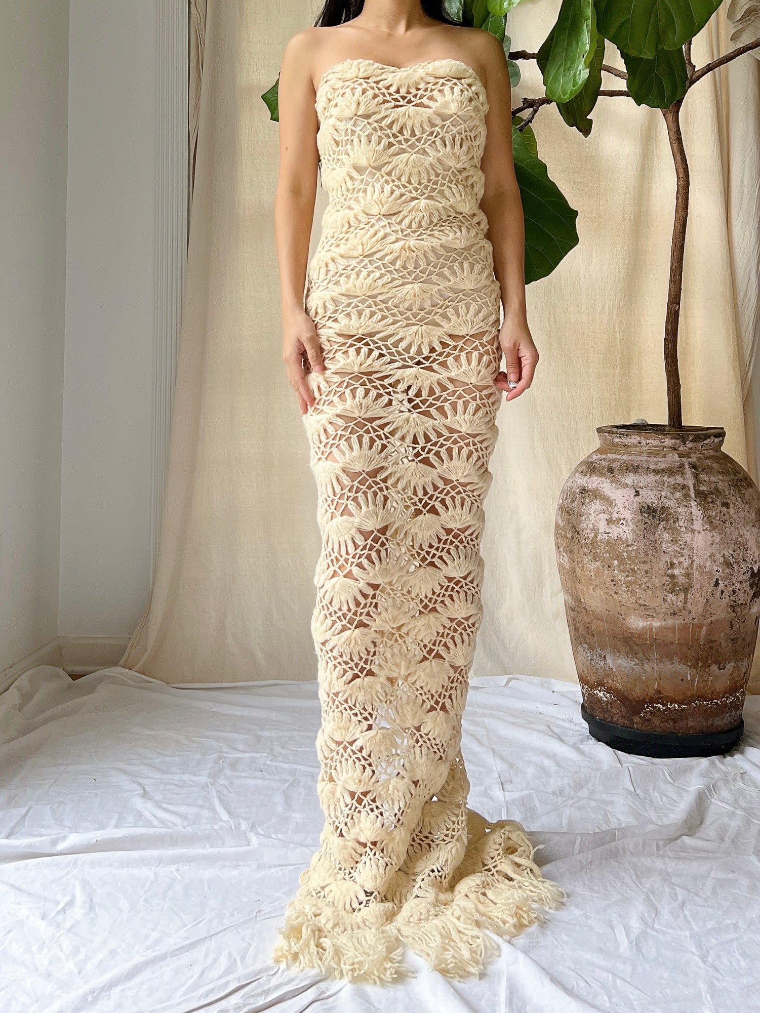 Vintage Crochet Tube Dress - XS