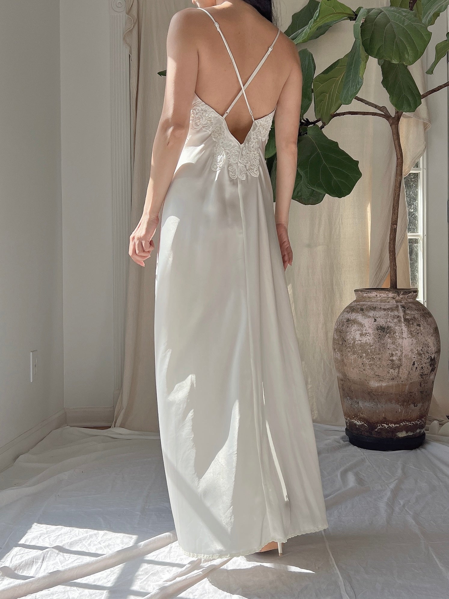 Vintage Satin Slip Dress - S/M