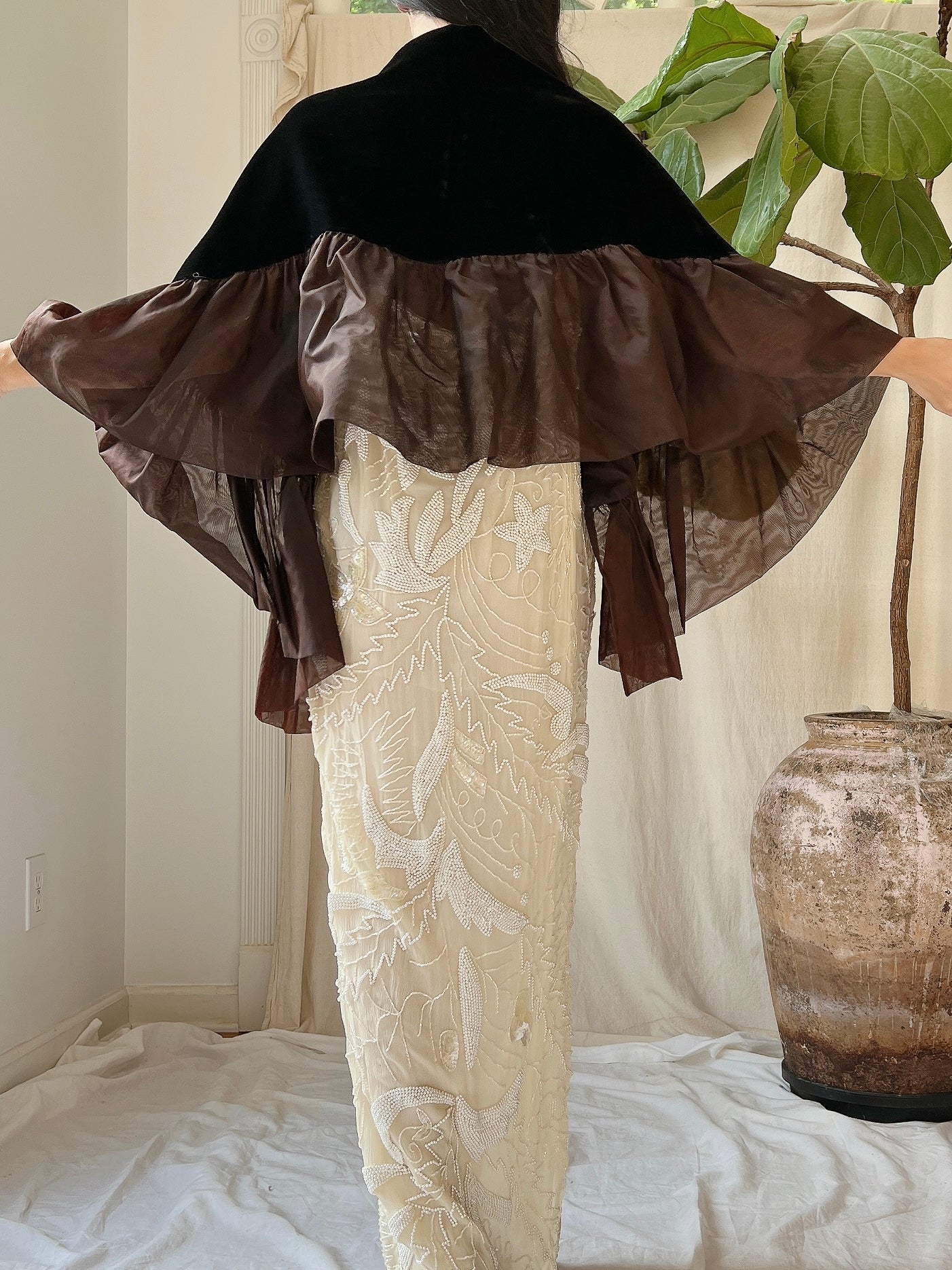 Vintage Velvet Ombre Shawl - OSFA