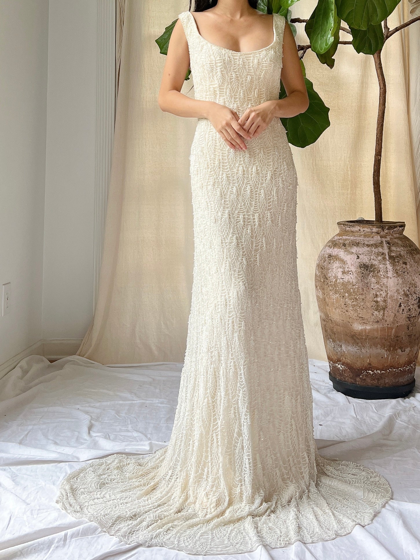 Vintage Heavily Beaded Stephen Yearick Gown - M/8