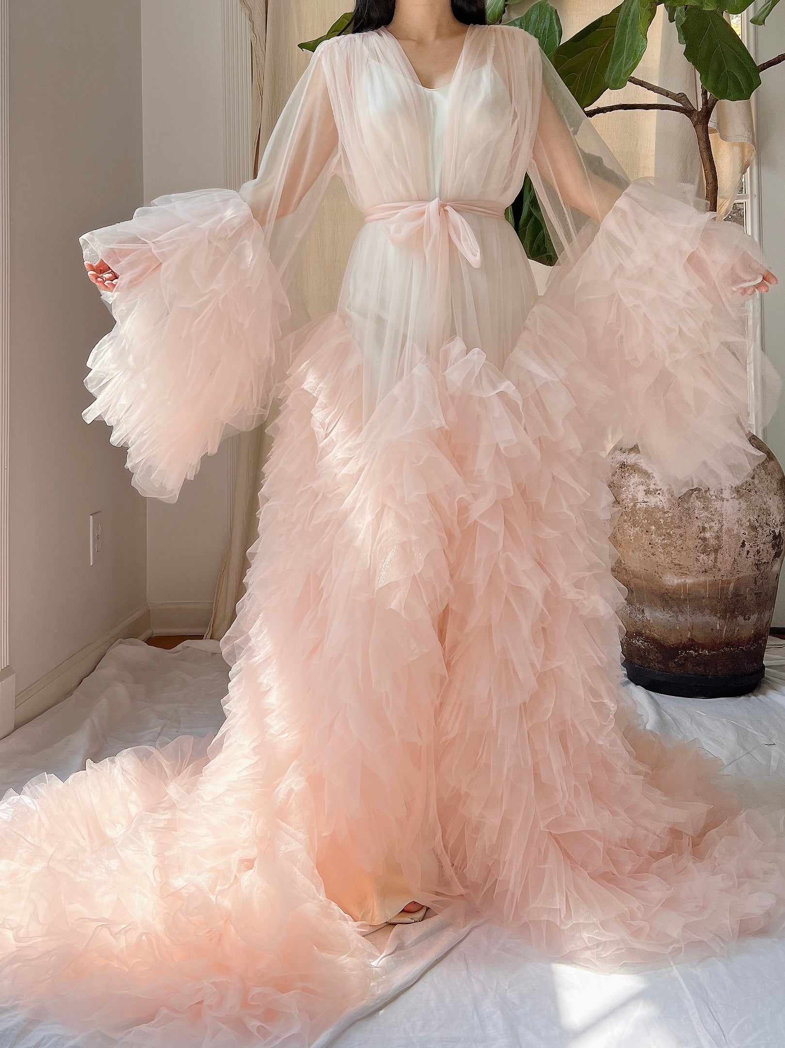 Tulle Ruffle Dressing Gown - OSFM